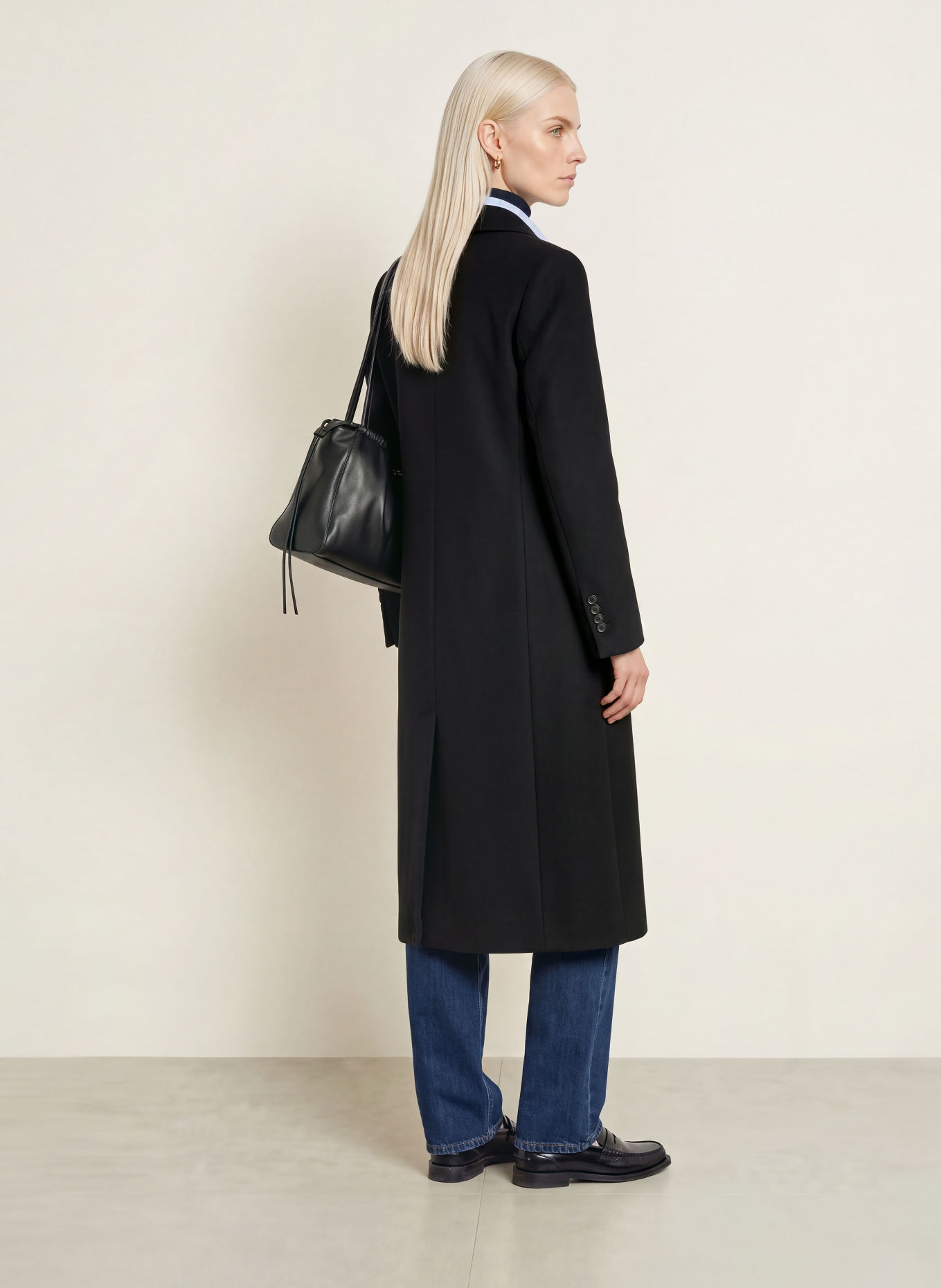 TOMMY HILFIGER Wollen mantel: ZWART