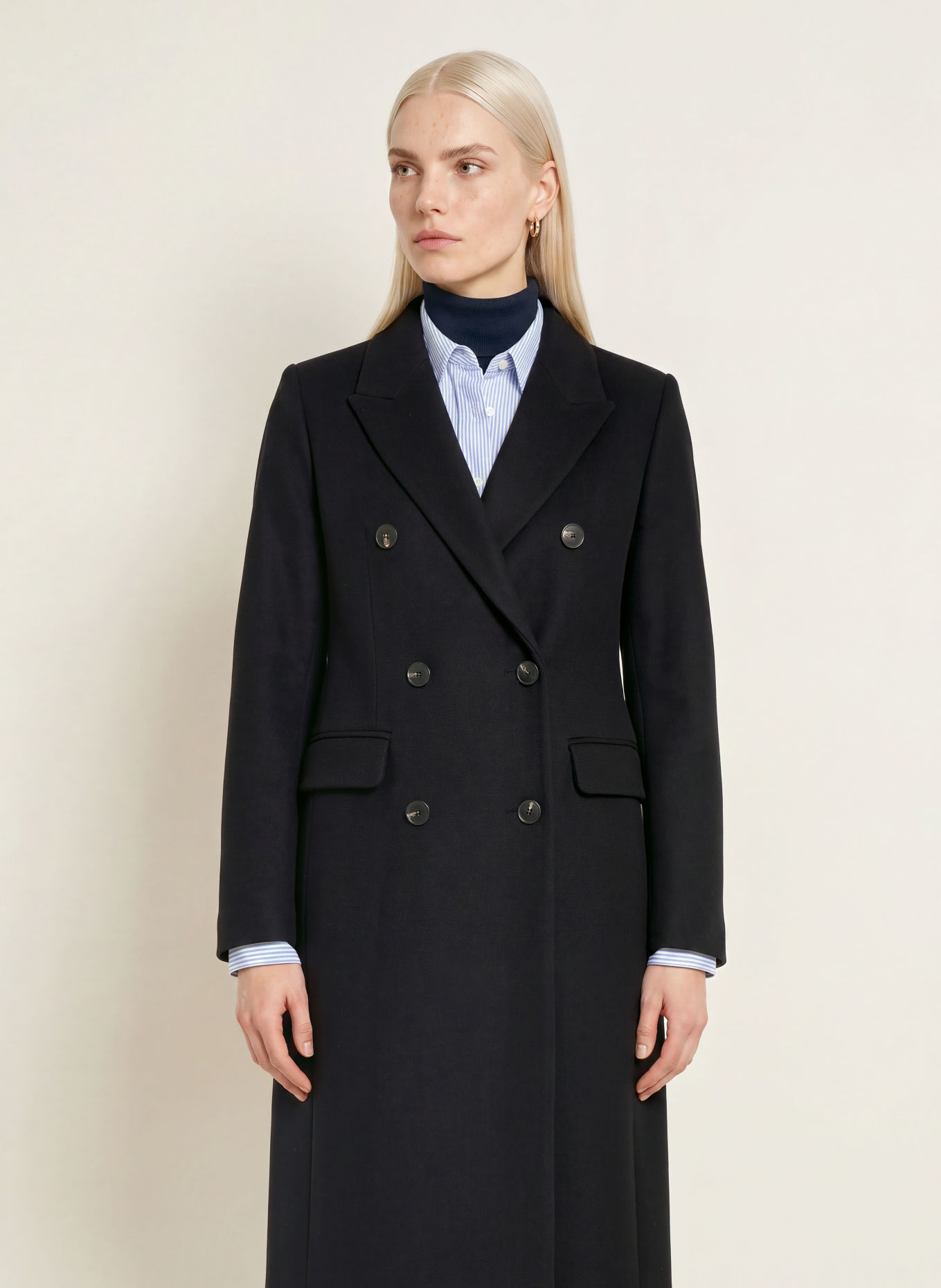 TOMMY HILFIGER Wollen mantel: ZWART