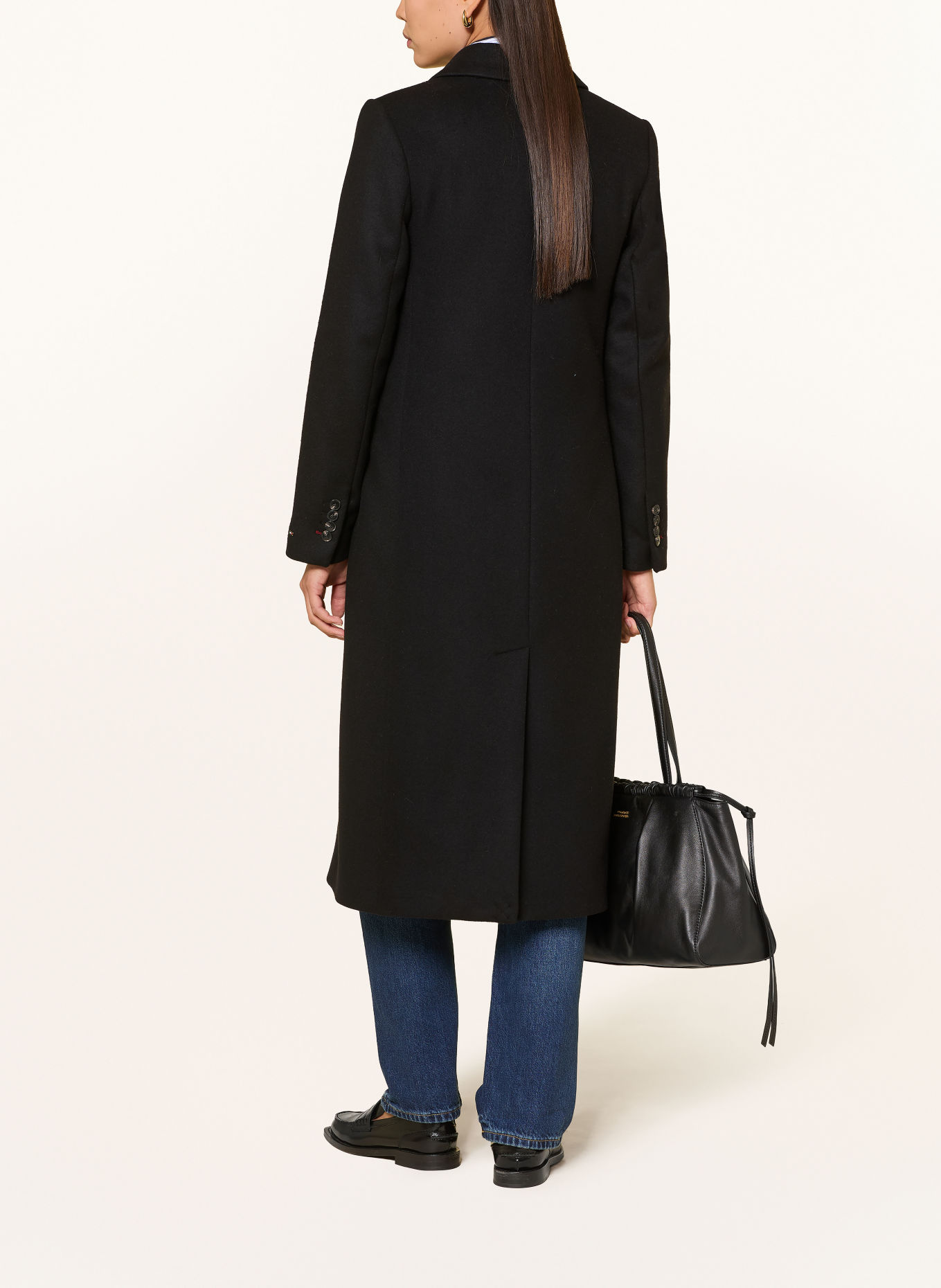 TOMMY HILFIGER Wollen mantel: ZWART