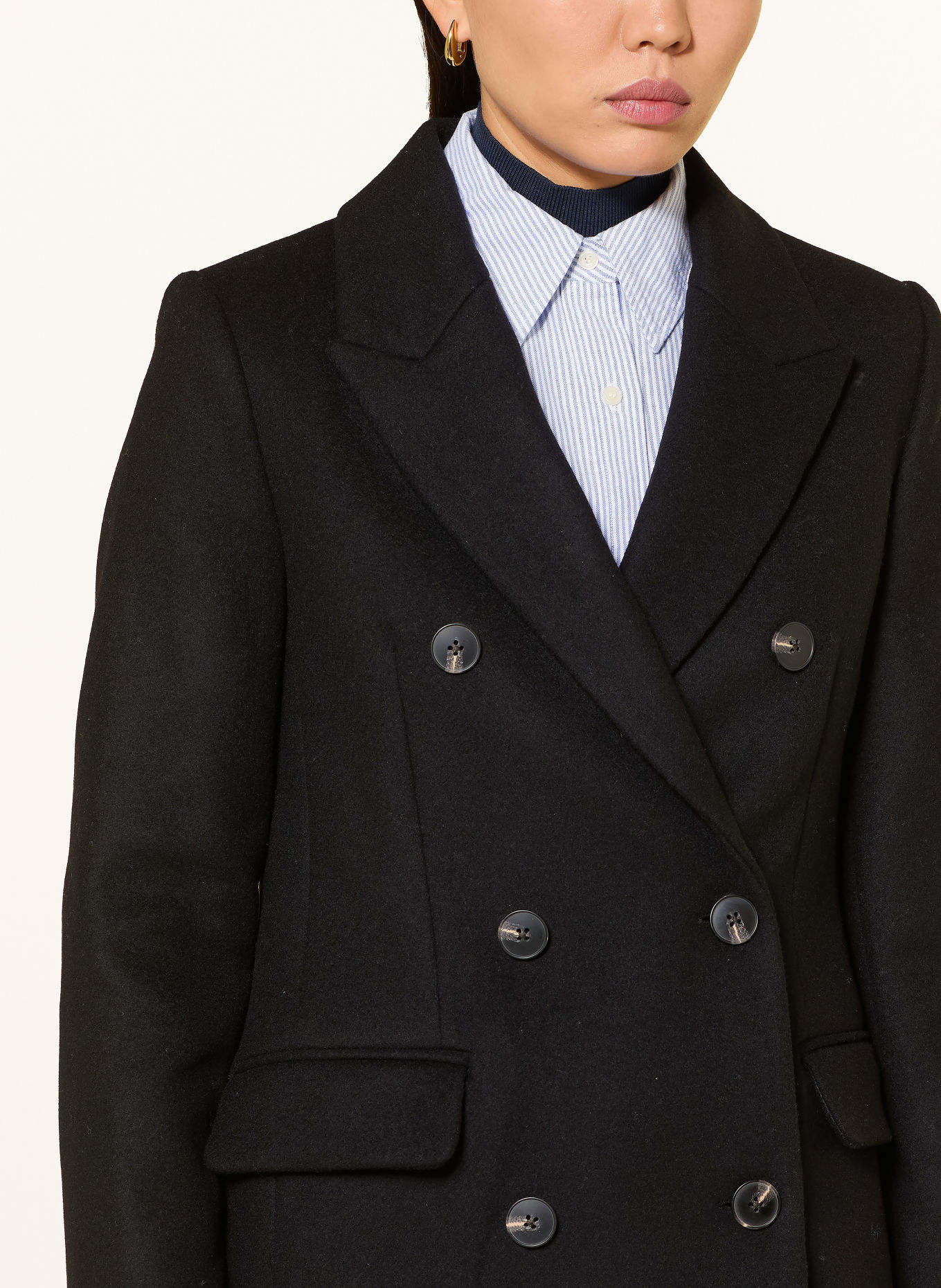 TOMMY HILFIGER Wollen mantel: ZWART