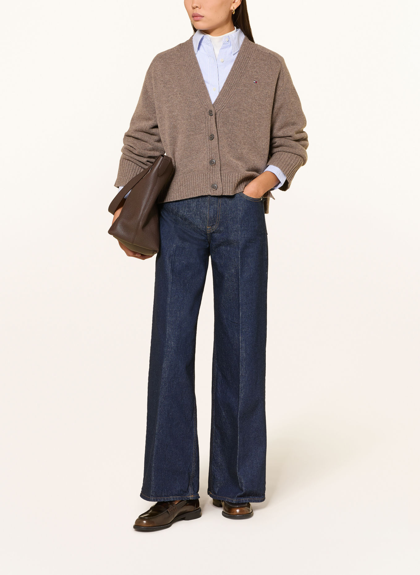 TOMMY HILFIGER Cardigan: TAUPE