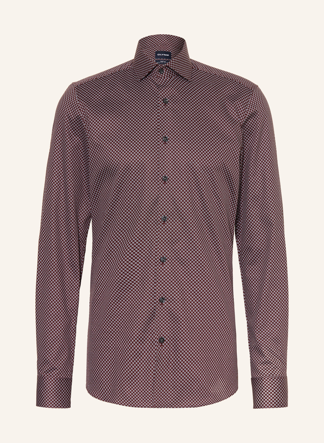 OLYMP Chemise Level Five coupe ajustée: ROUGE FONCÉ / BLEU CLAIR / BLANC