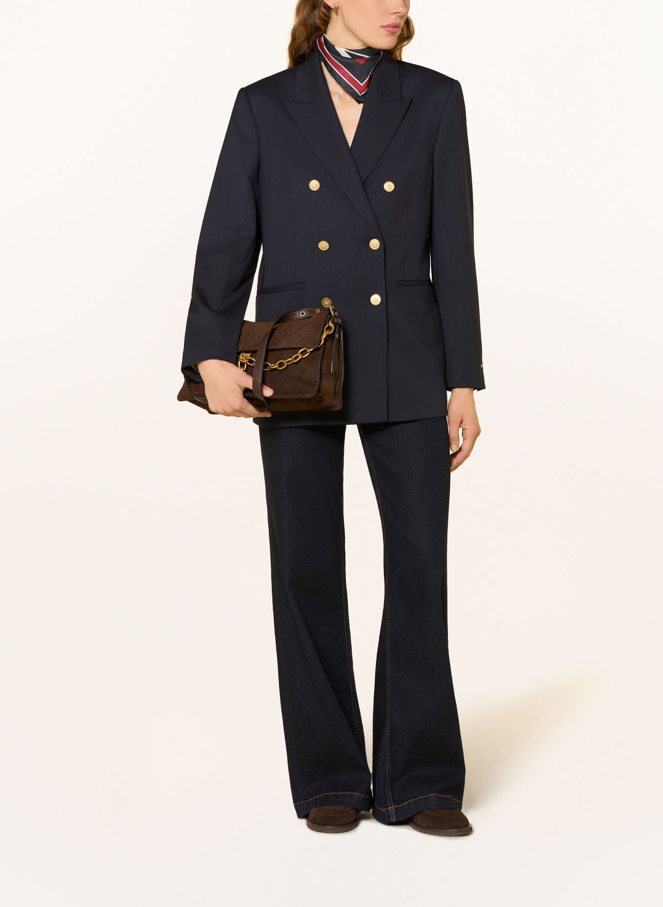 TOMMY HILFIGER Shoulder bag: DARK BROWN / GOLD