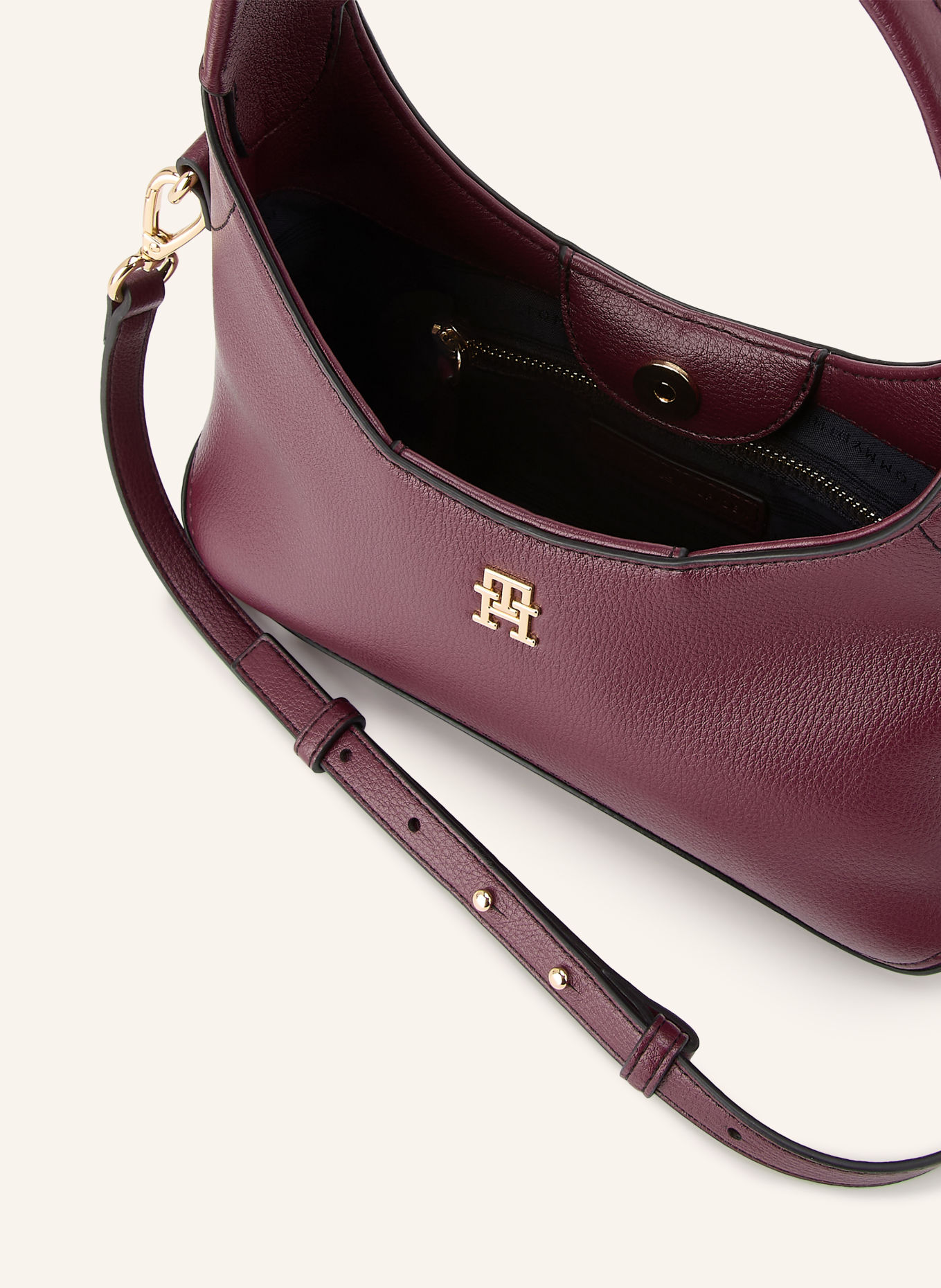 TOMMY HILFIGER Handtasche EVERYDAY MINI: DUNKELROT / GOLD