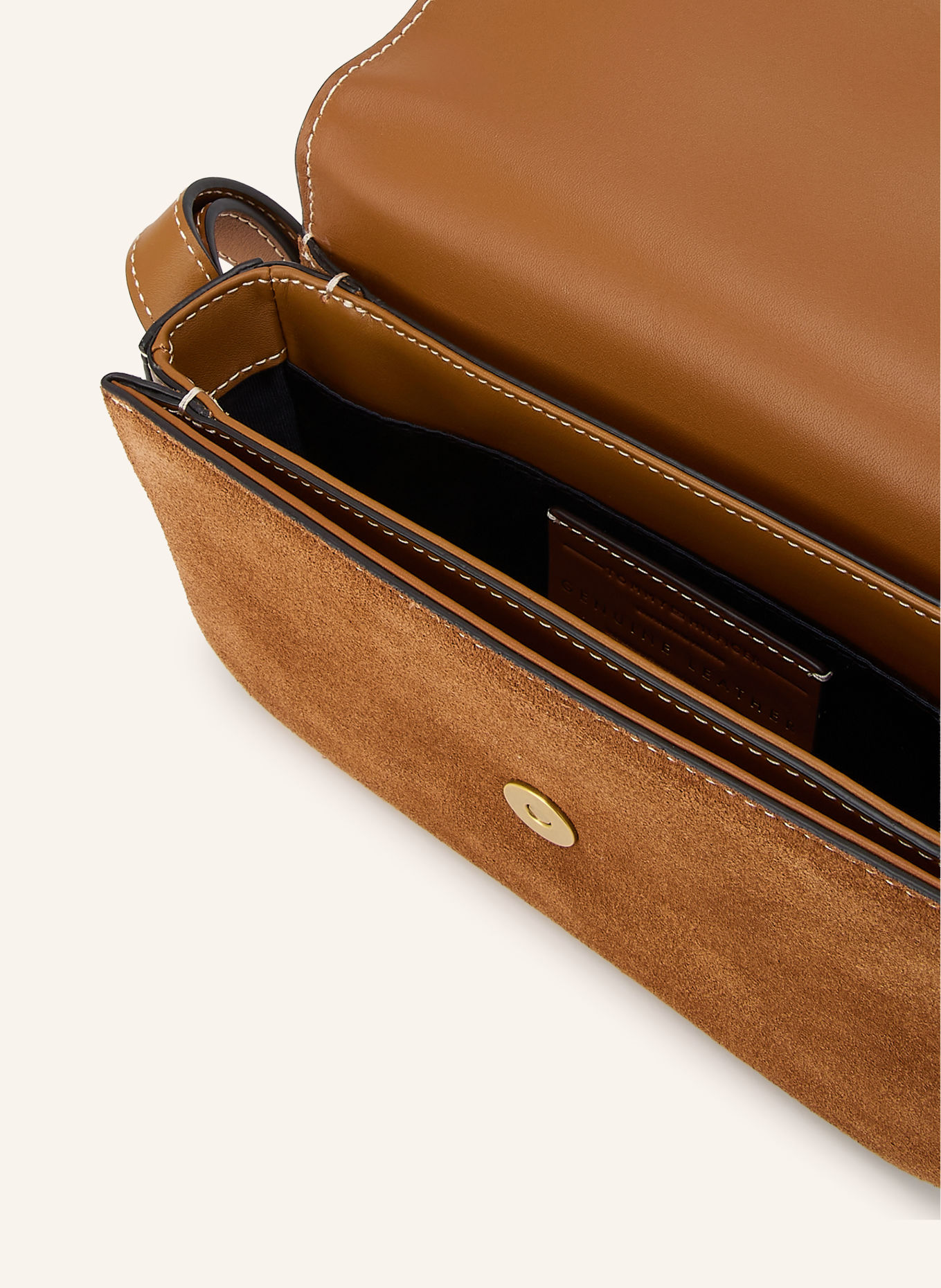 TOMMY HILFIGER Umhängetasche: COGNAC / GOLD