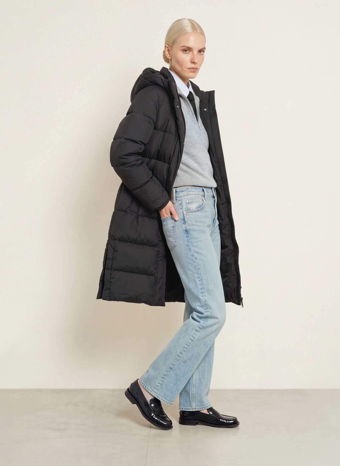 TOMMY HILFIGER Daunenmantel: SCHWARZ