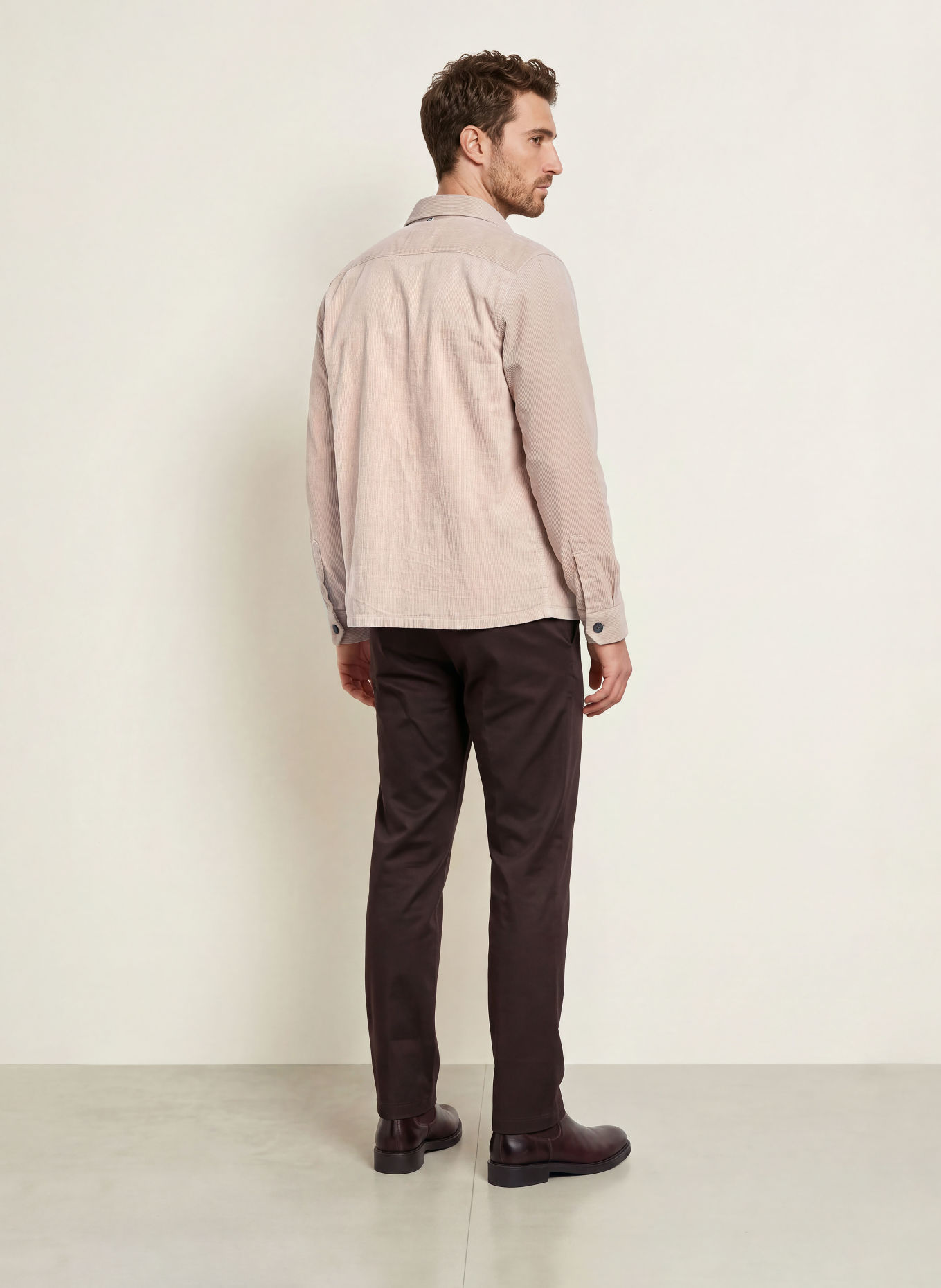 OLYMP Overshirt i fløjl: BEIGE
