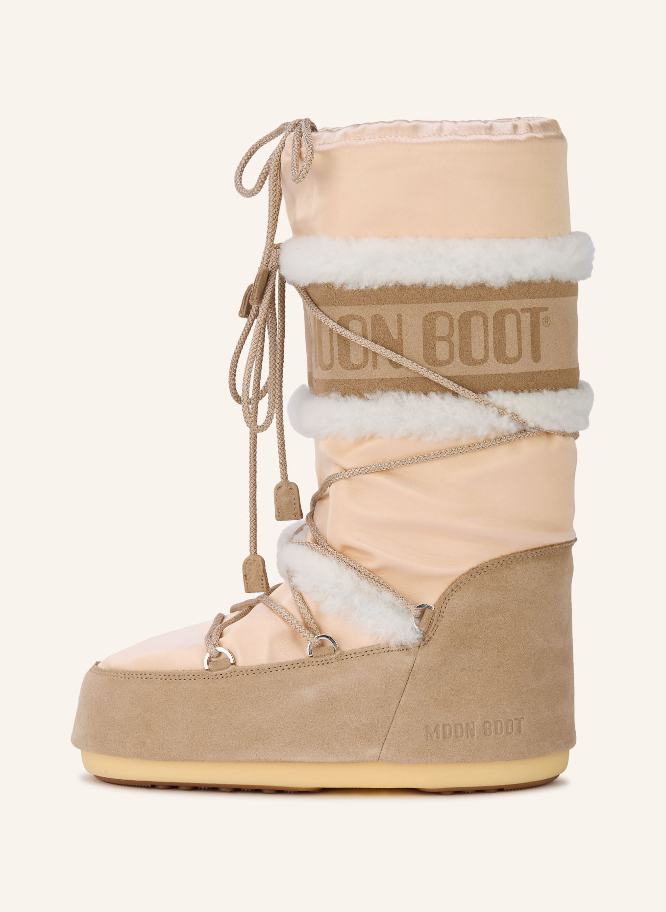 MOON BOOT Moonboots ICON PEARLY PLUS: LICHTBRUIN / BEIGE / CRÈME