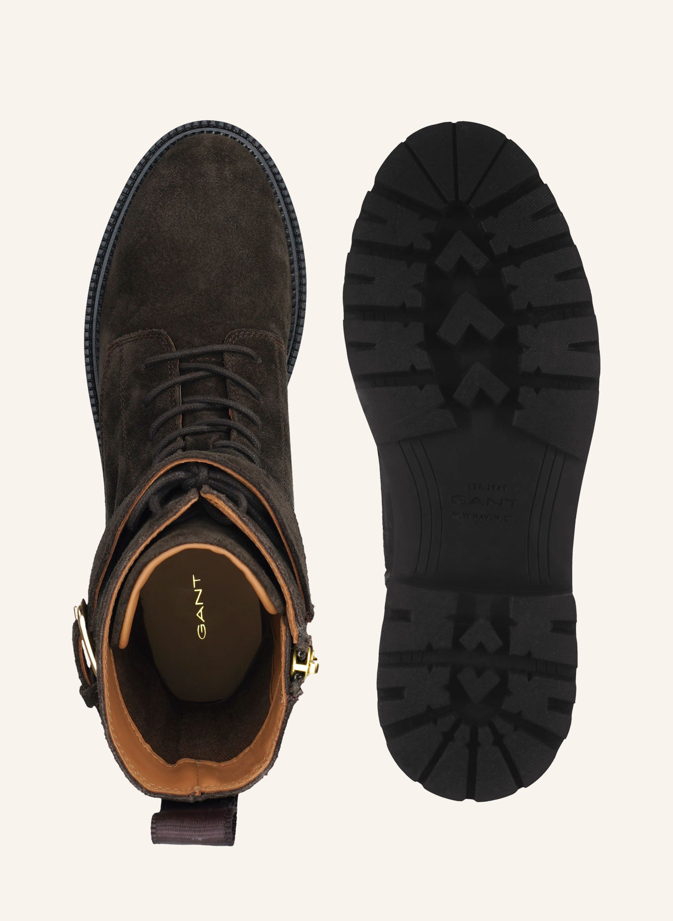 GANT Boots à lacets KELLIIN: MARRON FONCÉ