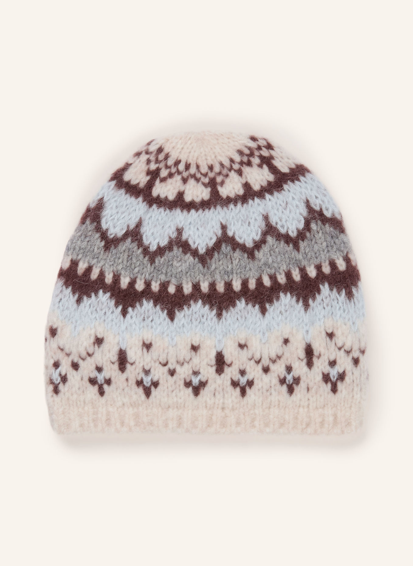 CLOSED Bonnet: CRÈME / MARRON / BLEU GRIS
