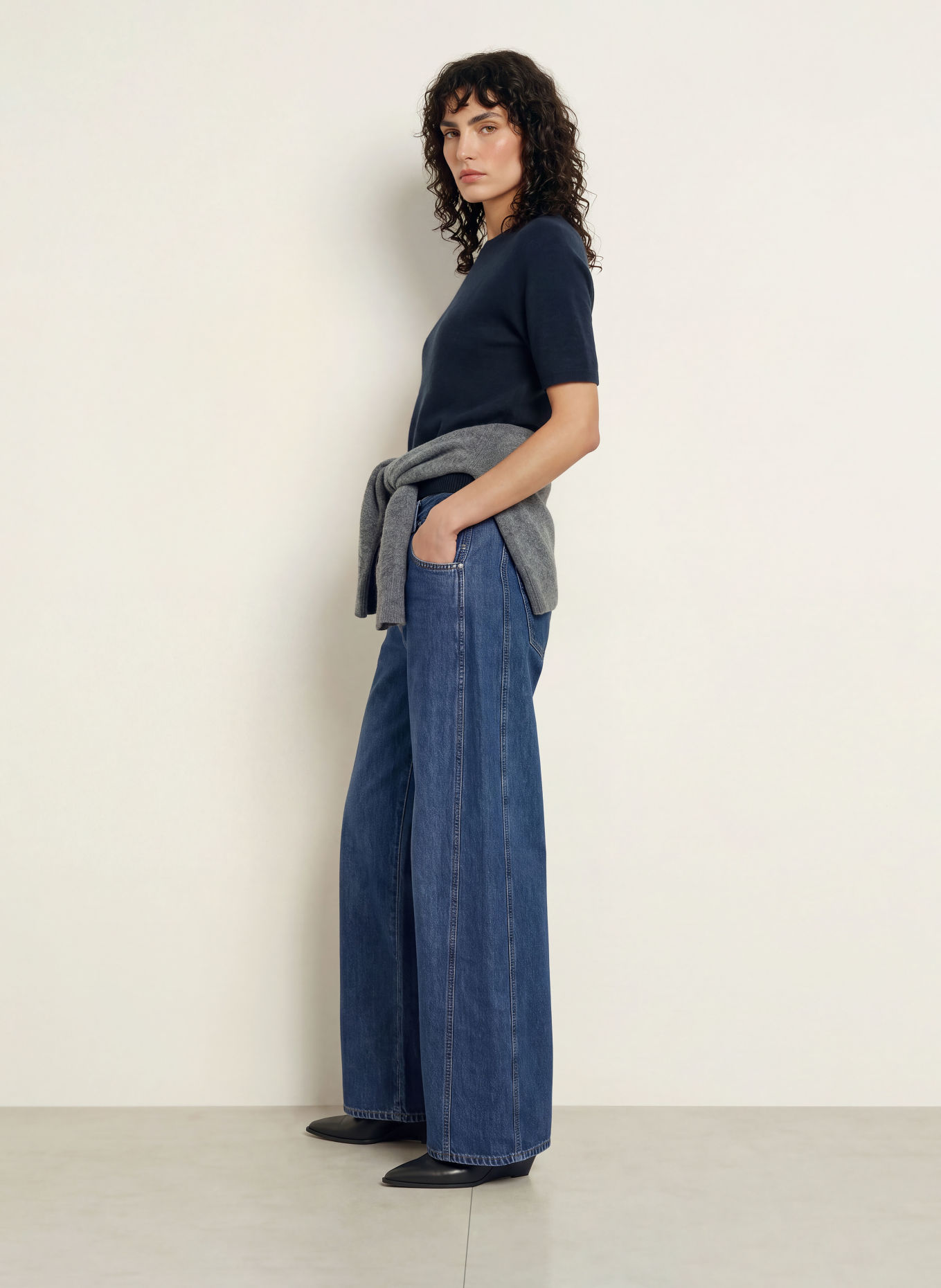 CLOSED Strickshirt mit Alpaka: DUNKELBLAU