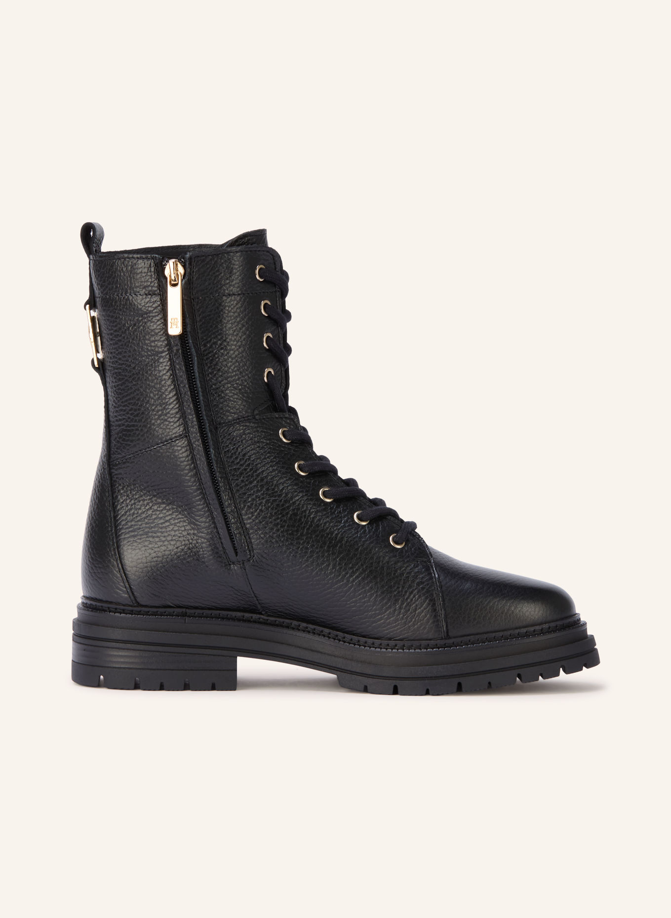 TOMMY HILFIGER Schnürboots: SCHWARZ