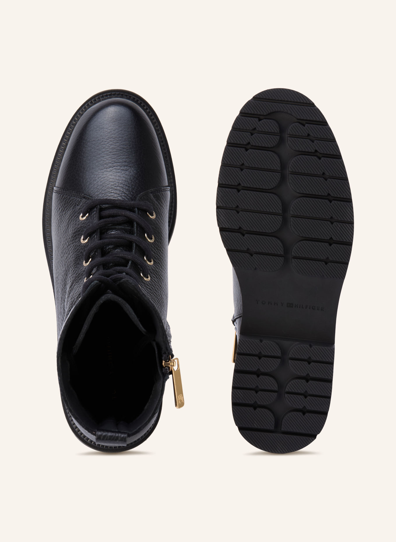 TOMMY HILFIGER Schnürboots: SCHWARZ