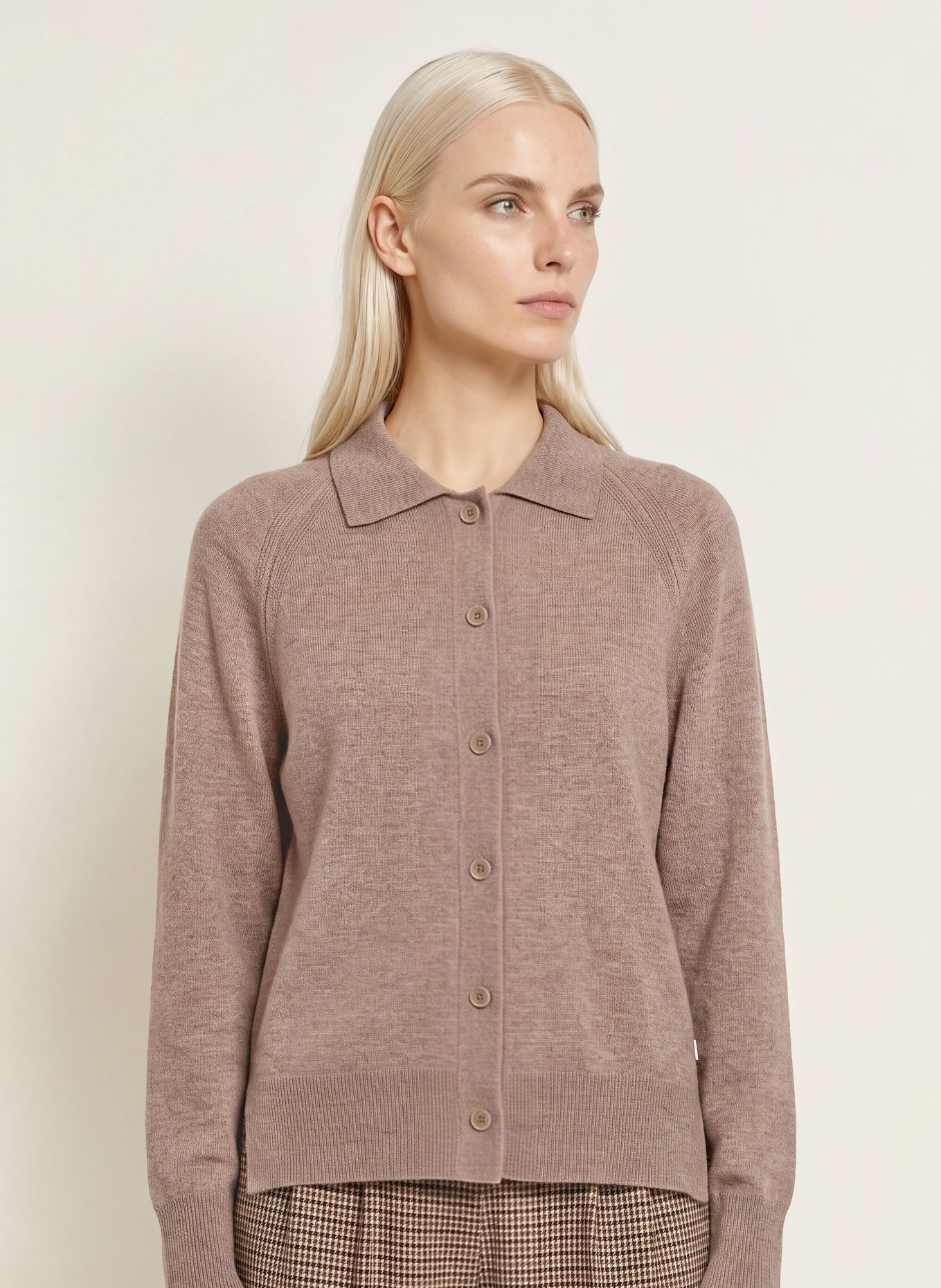 MAERZ MUENCHEN Strickjacke: TAUPE