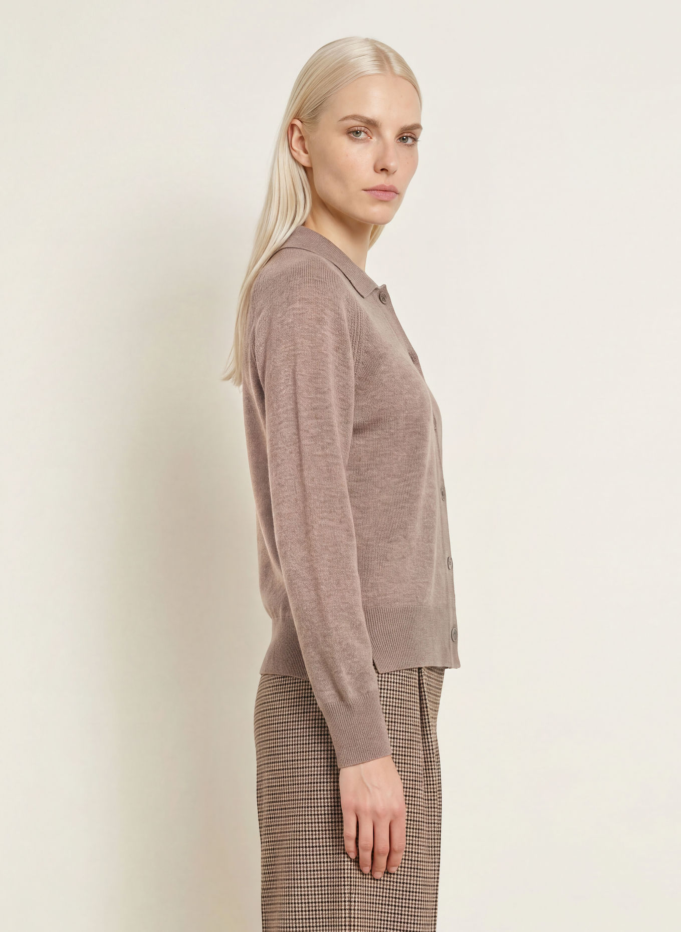 MAERZ MUENCHEN Strickjacke: TAUPE