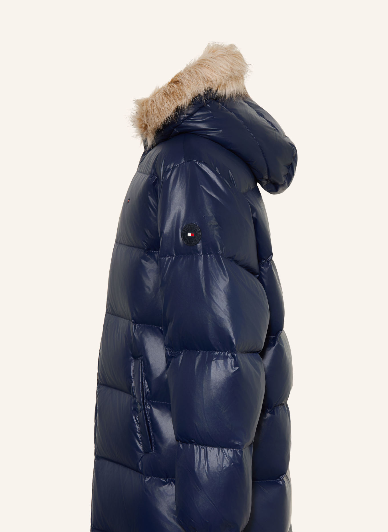 TOMMY HILFIGER Down jacket with removable faux fur: DARK BLUE