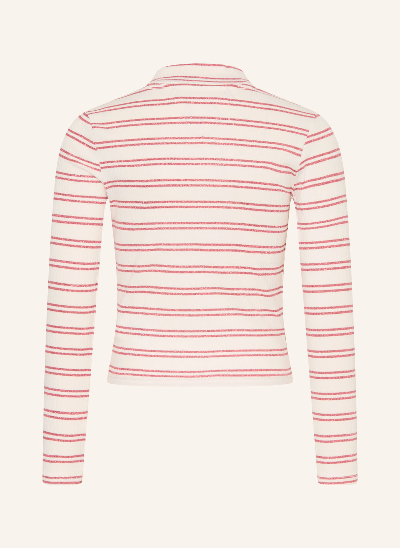 TOMMY HILFIGER Longsleeve mit Glitzergarn: CREME / ROSA