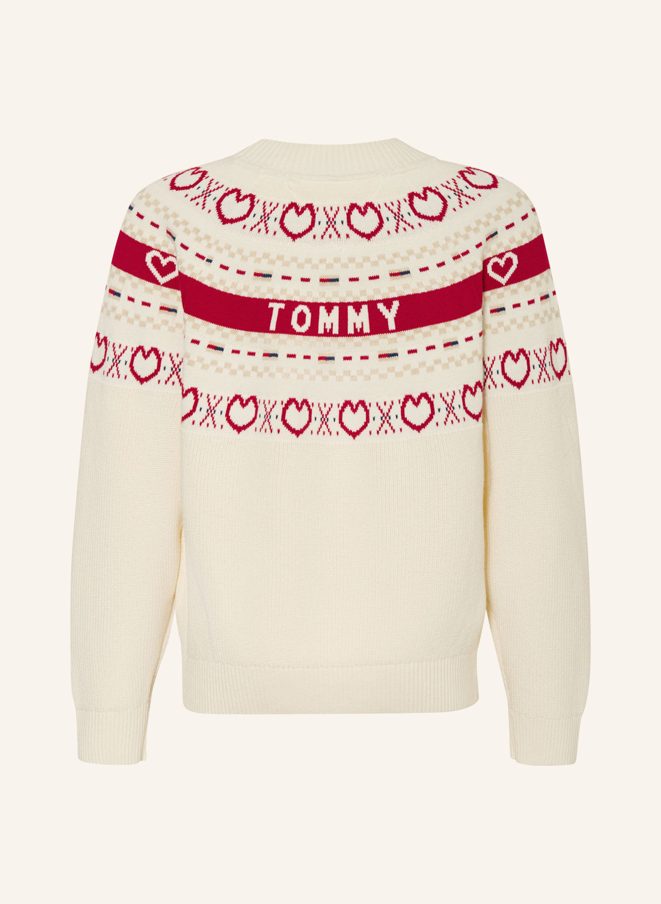 TOMMY HILFIGER Pulovere: CREM / BEJ / ROȘU ÎNCHIS
