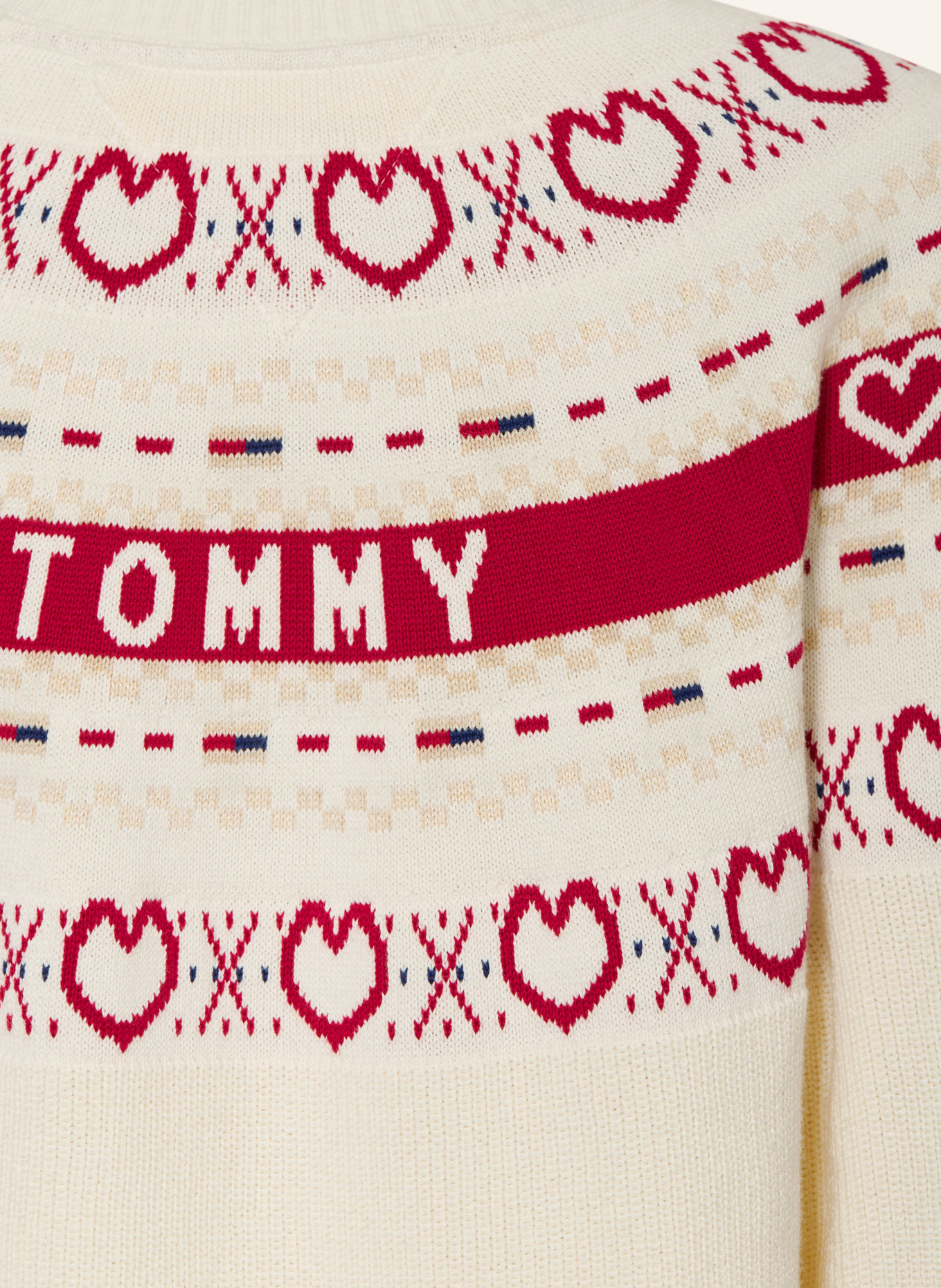 TOMMY HILFIGER Pulovere: CREM / BEJ / ROȘU ÎNCHIS