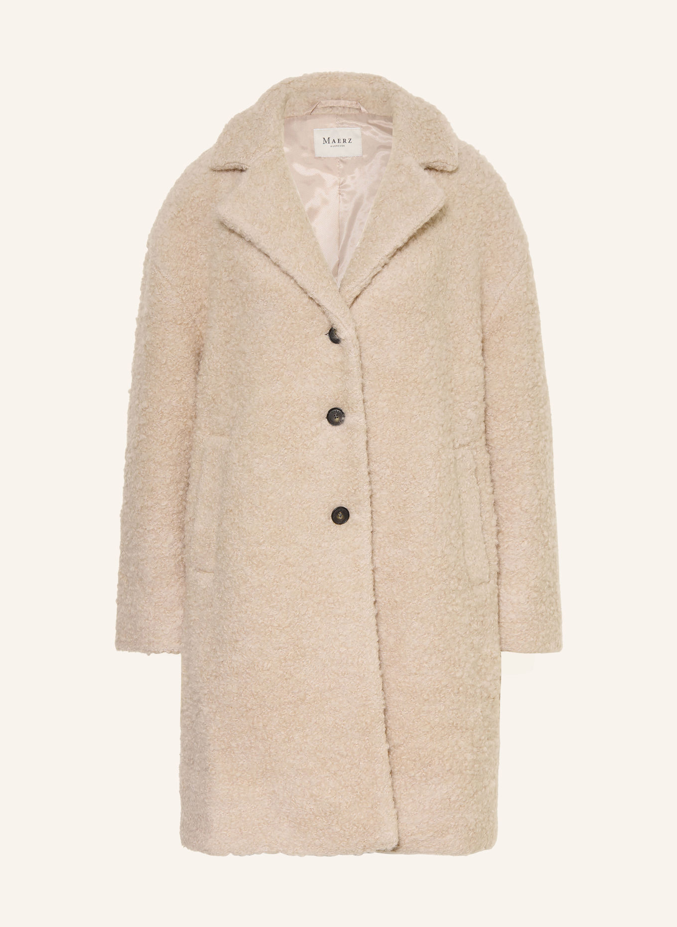 MAERZ MUENCHEN Frakke i teddypels: BEIGE