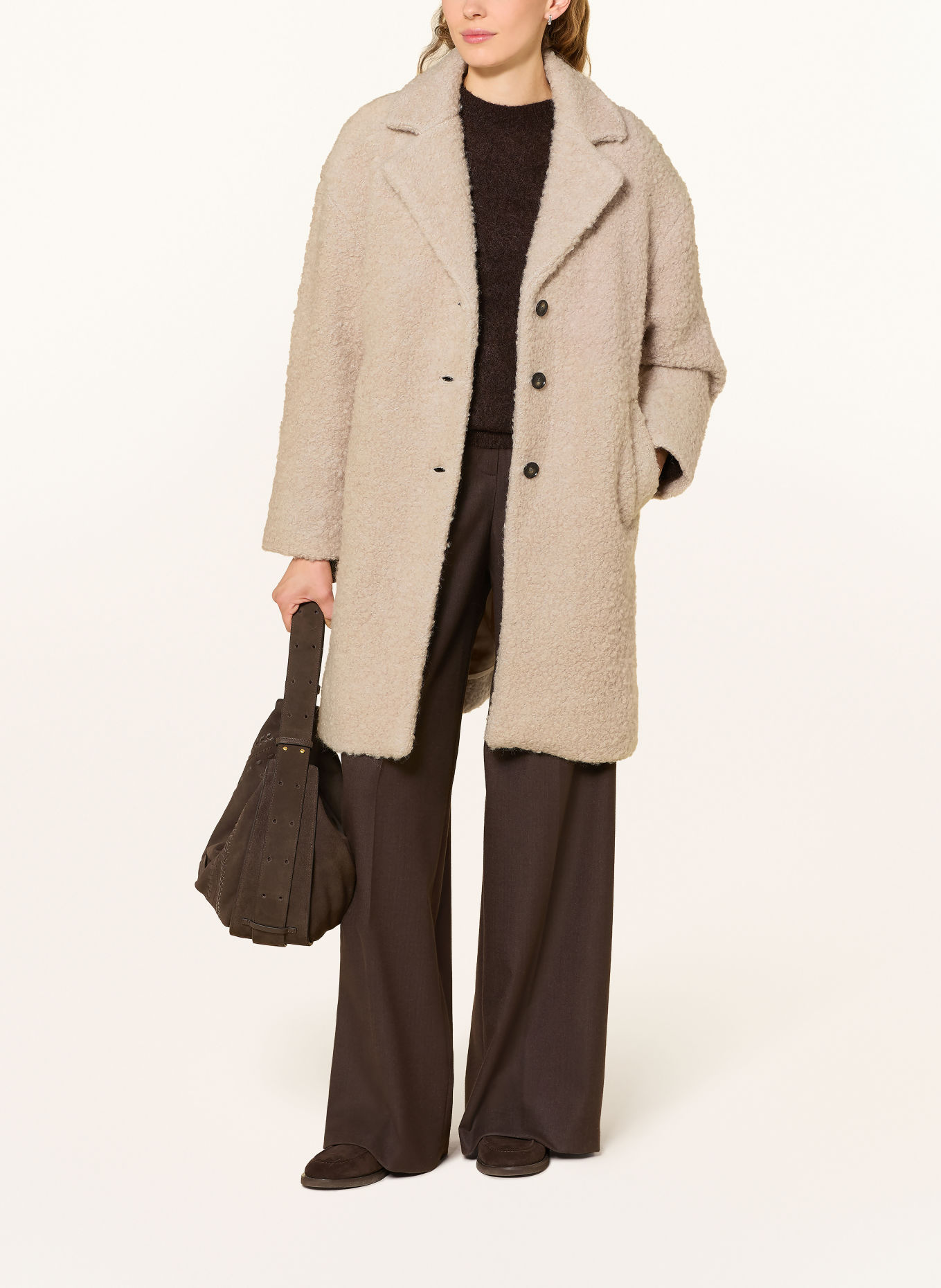 MAERZ MUENCHEN Frakke i teddypels: BEIGE