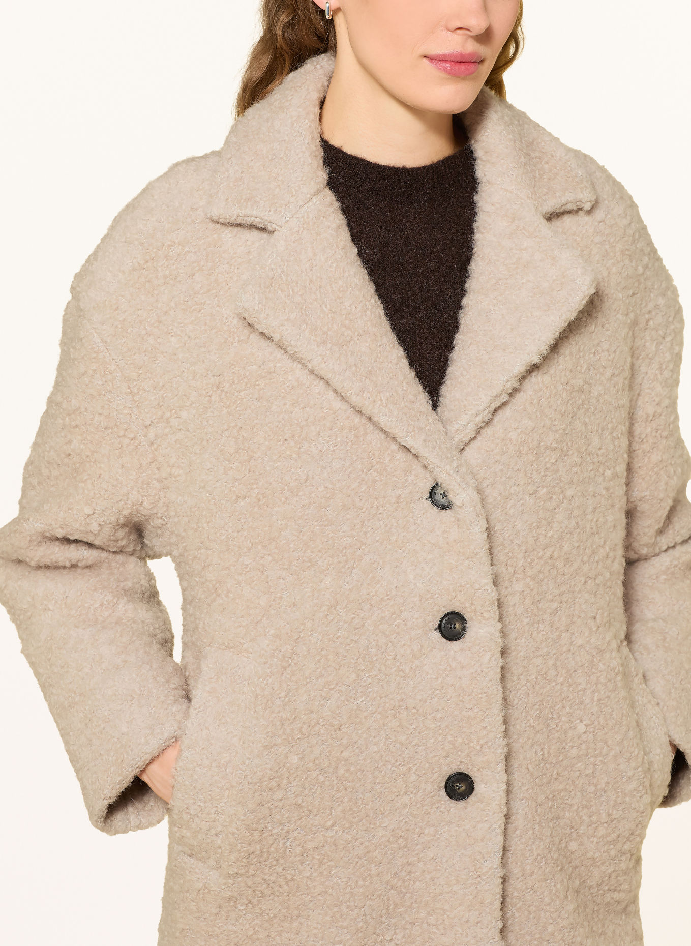 MAERZ MUENCHEN Frakke i teddypels: BEIGE