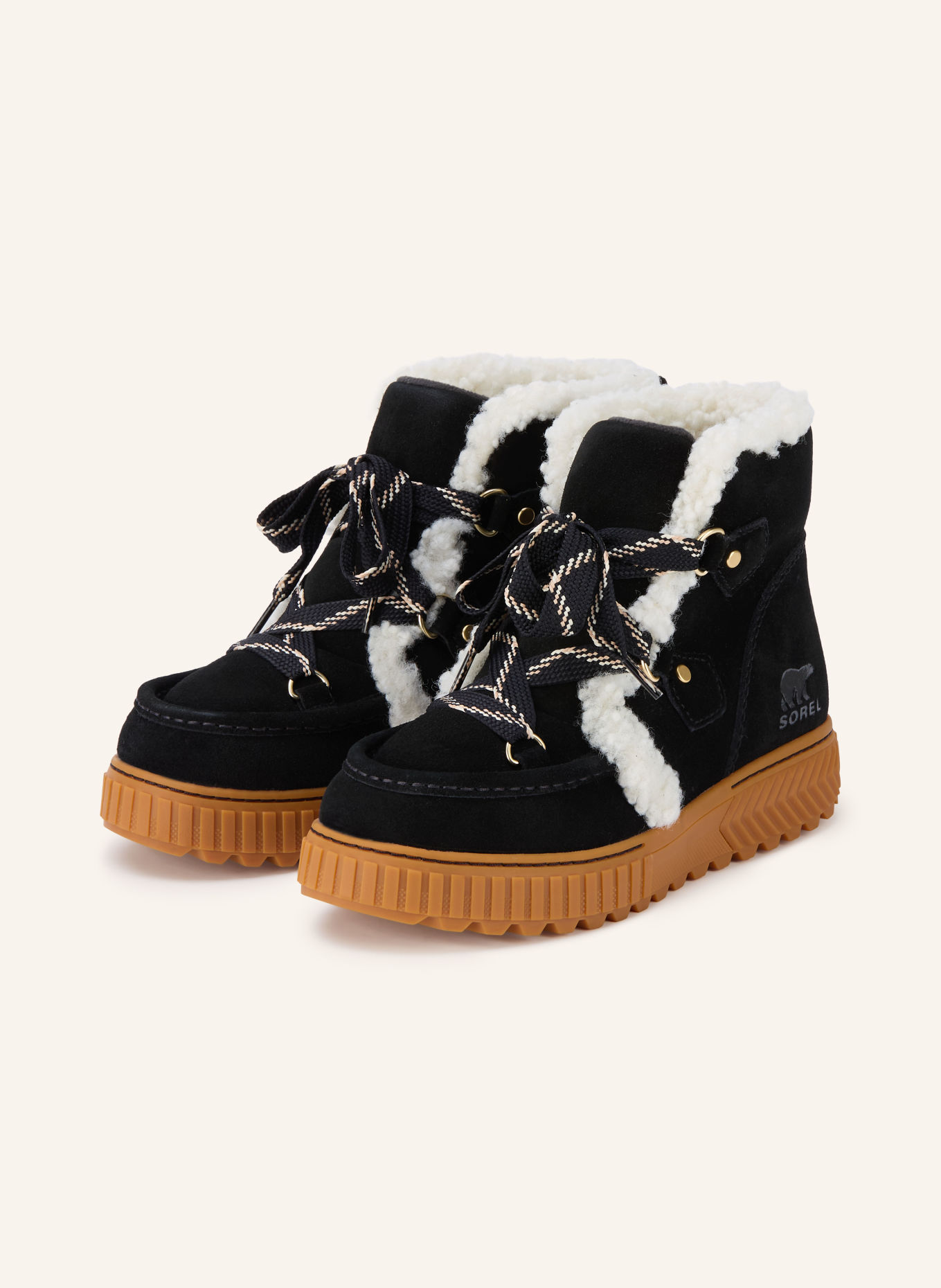 SOREL ONA AVE™ ALPINE PLUS WP Boots: BLACK / ECRU