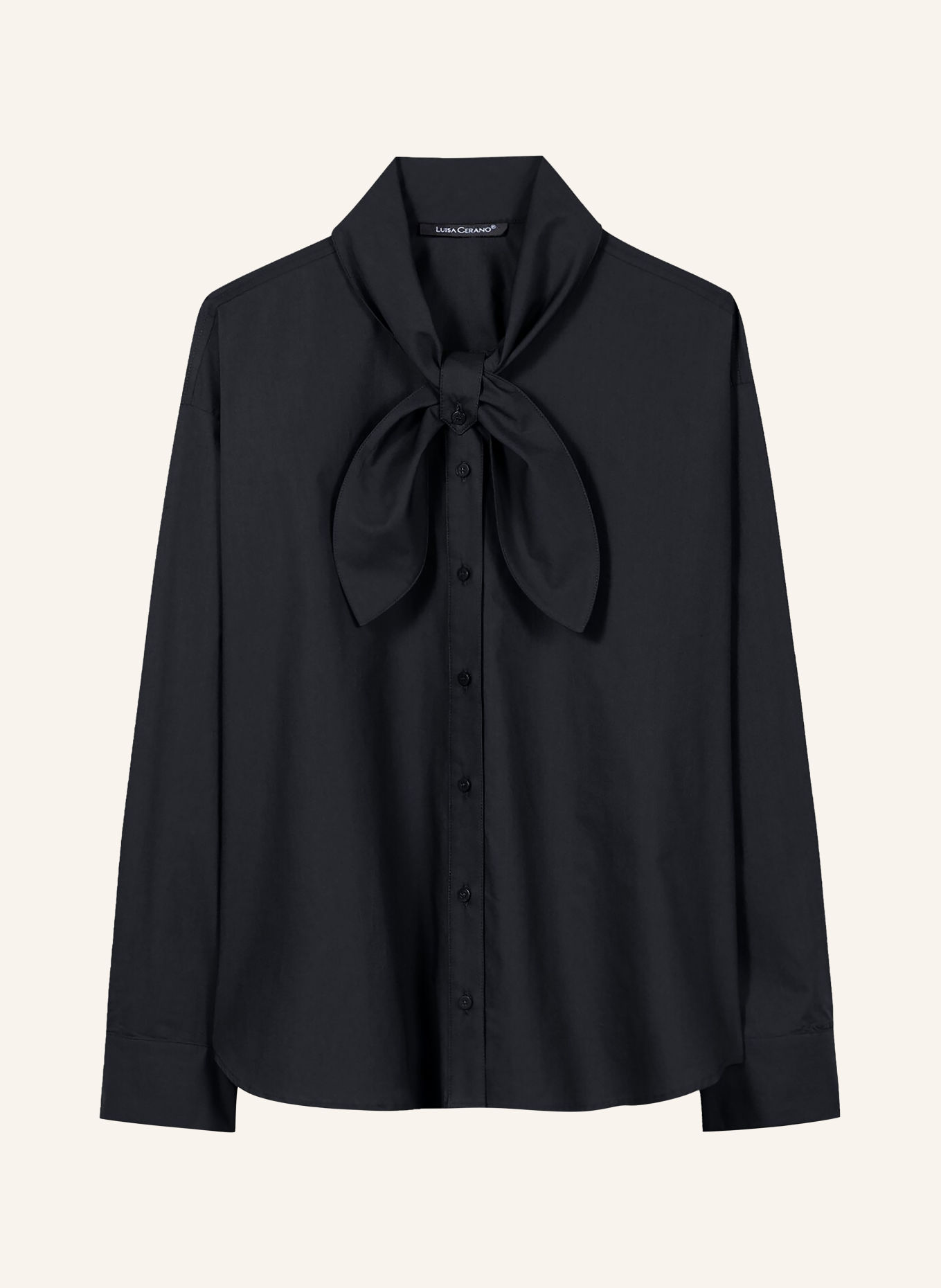LUISA CERANO Tie-neck blouse: DARK BLUE