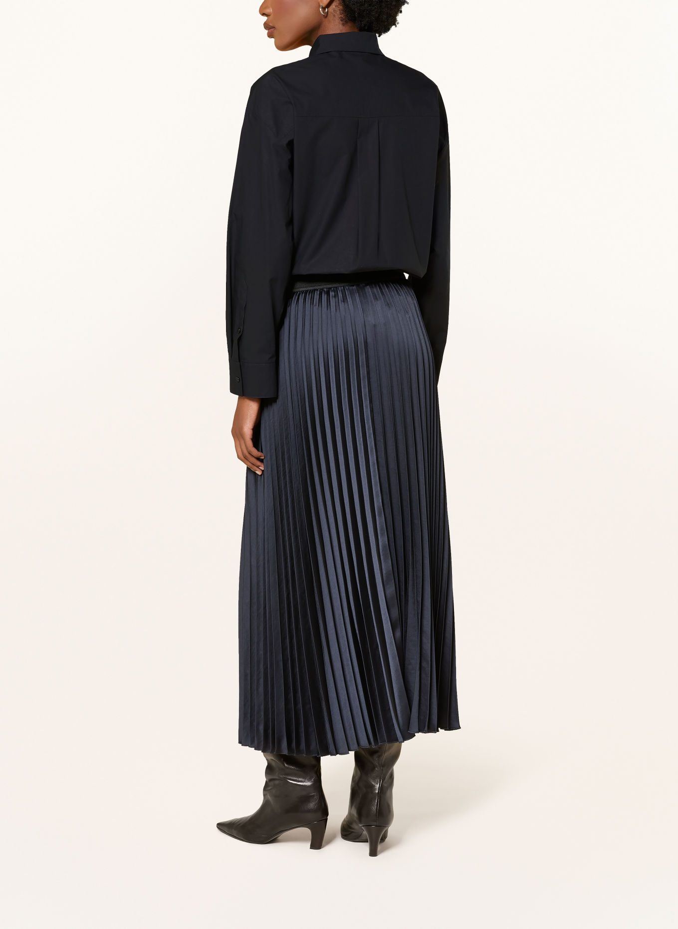 LUISA CERANO Tie-neck blouse: DARK BLUE