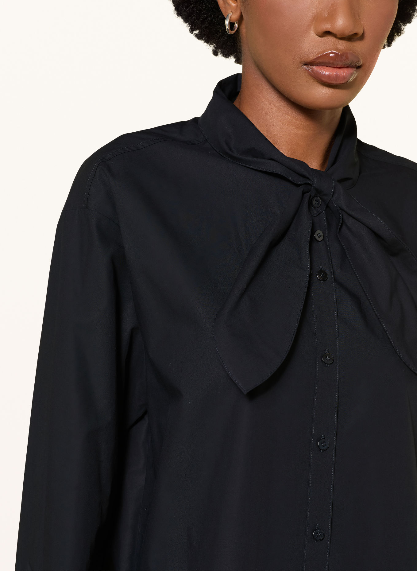 LUISA CERANO Tie-neck blouse: DARK BLUE