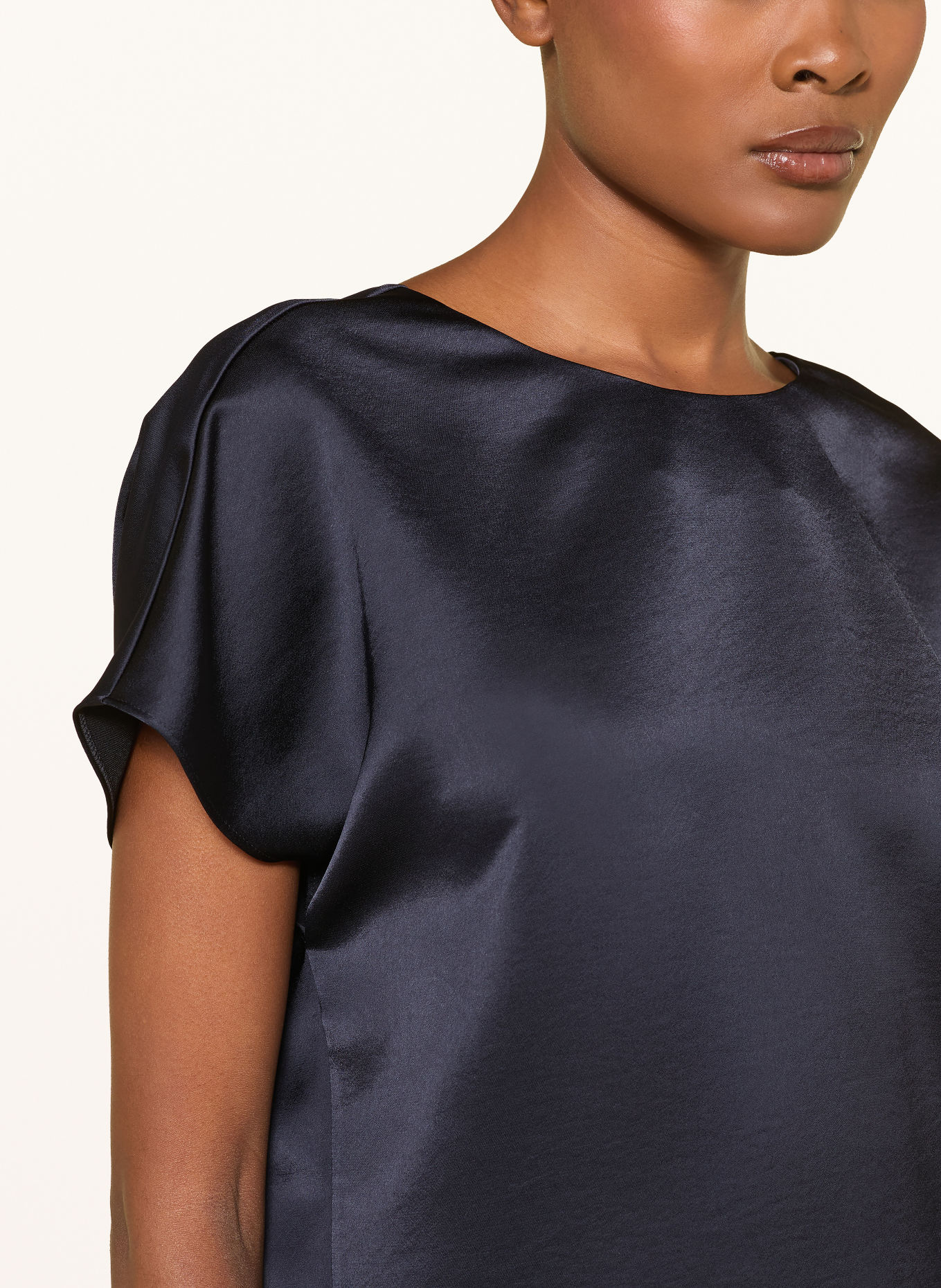 LUISA CERANO Satin shirt blouse: DARK BLUE