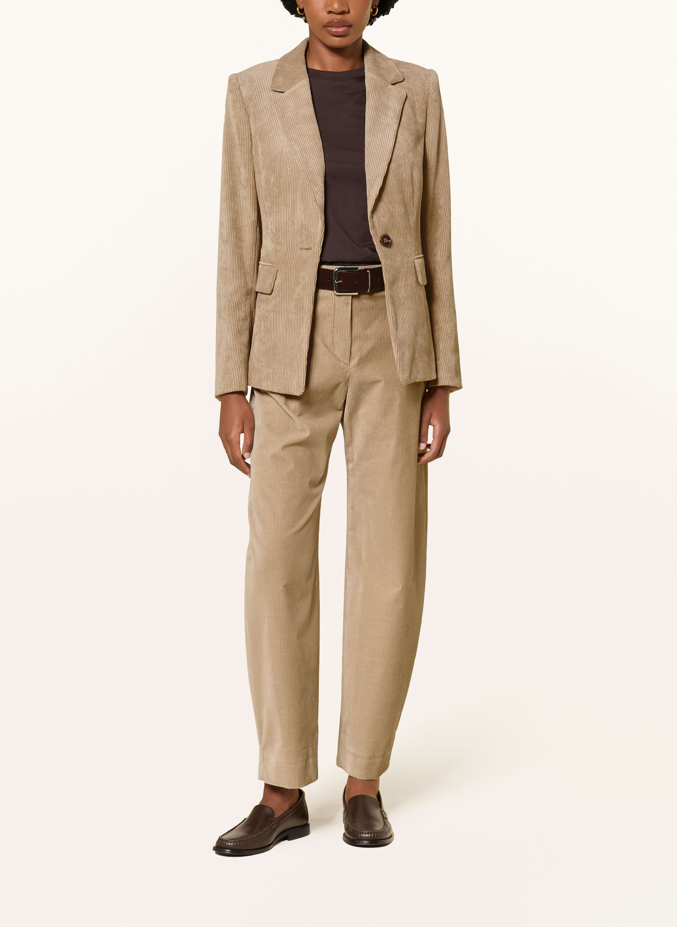 LUISA CERANO Corduroy blazer: BEIGE