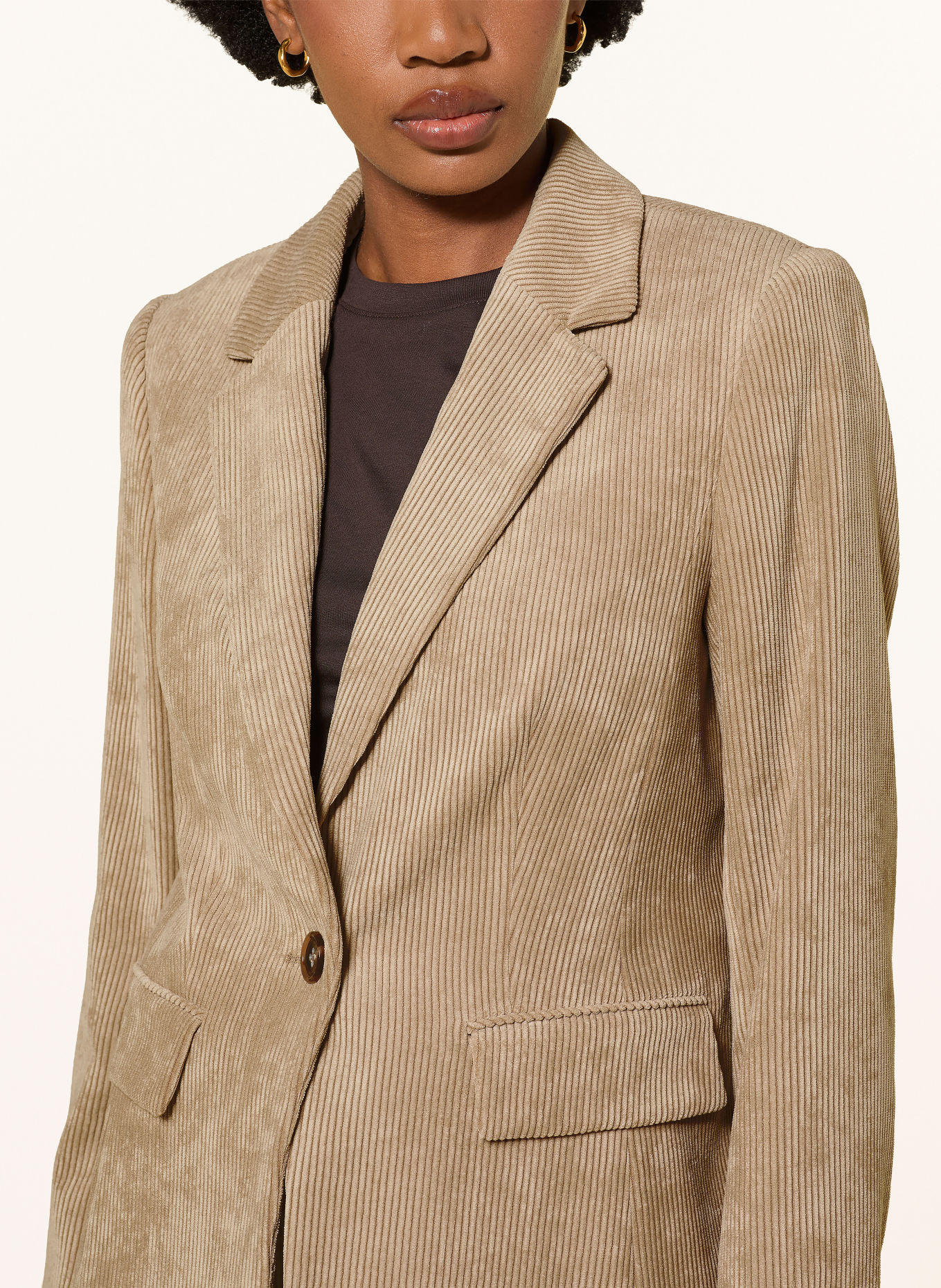 LUISA CERANO Corduroy blazer: BEIGE