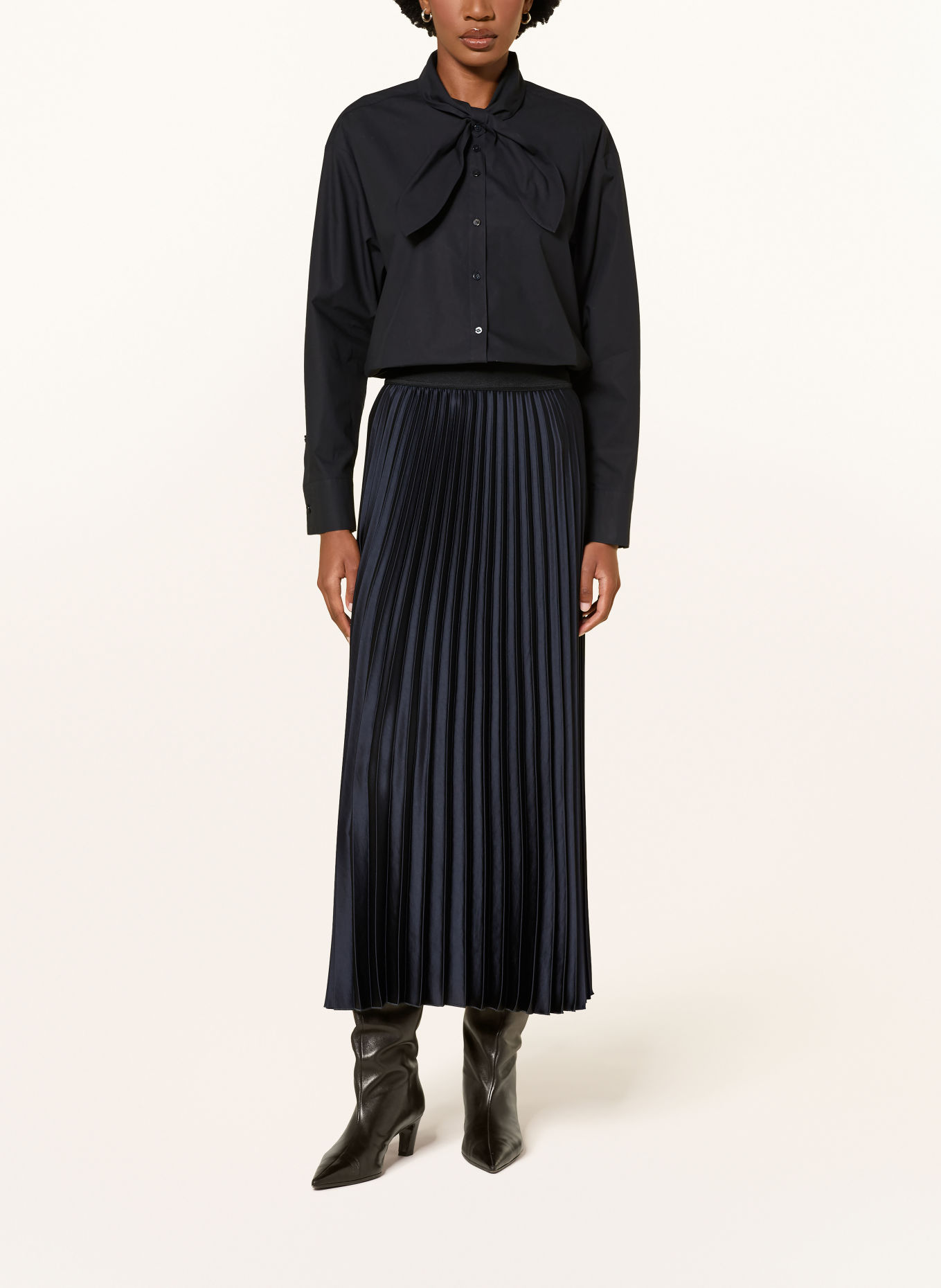LUISA CERANO Pleated skirt: DARK BLUE