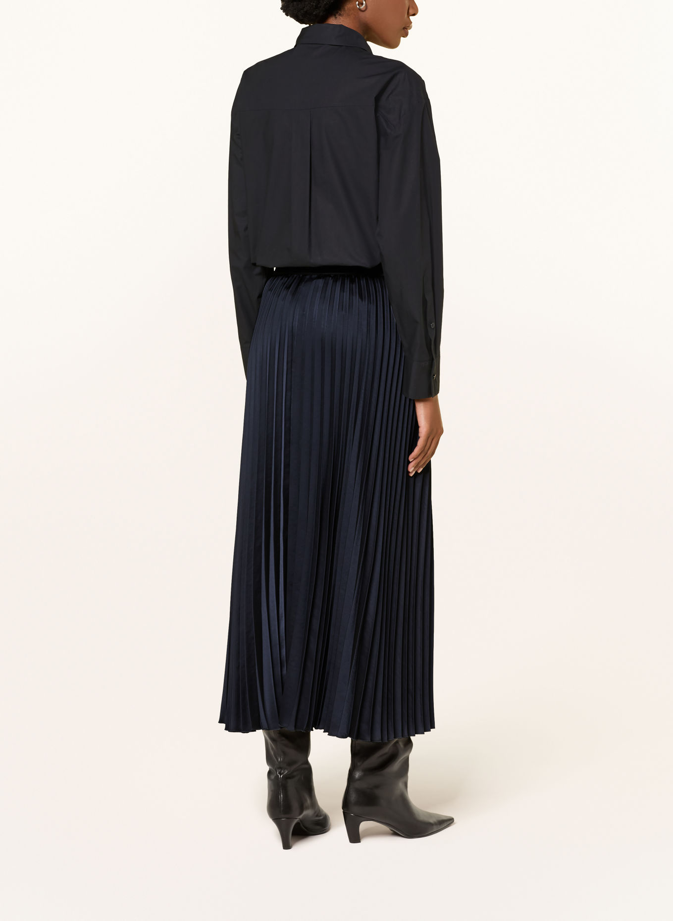 LUISA CERANO Pleated skirt: DARK BLUE