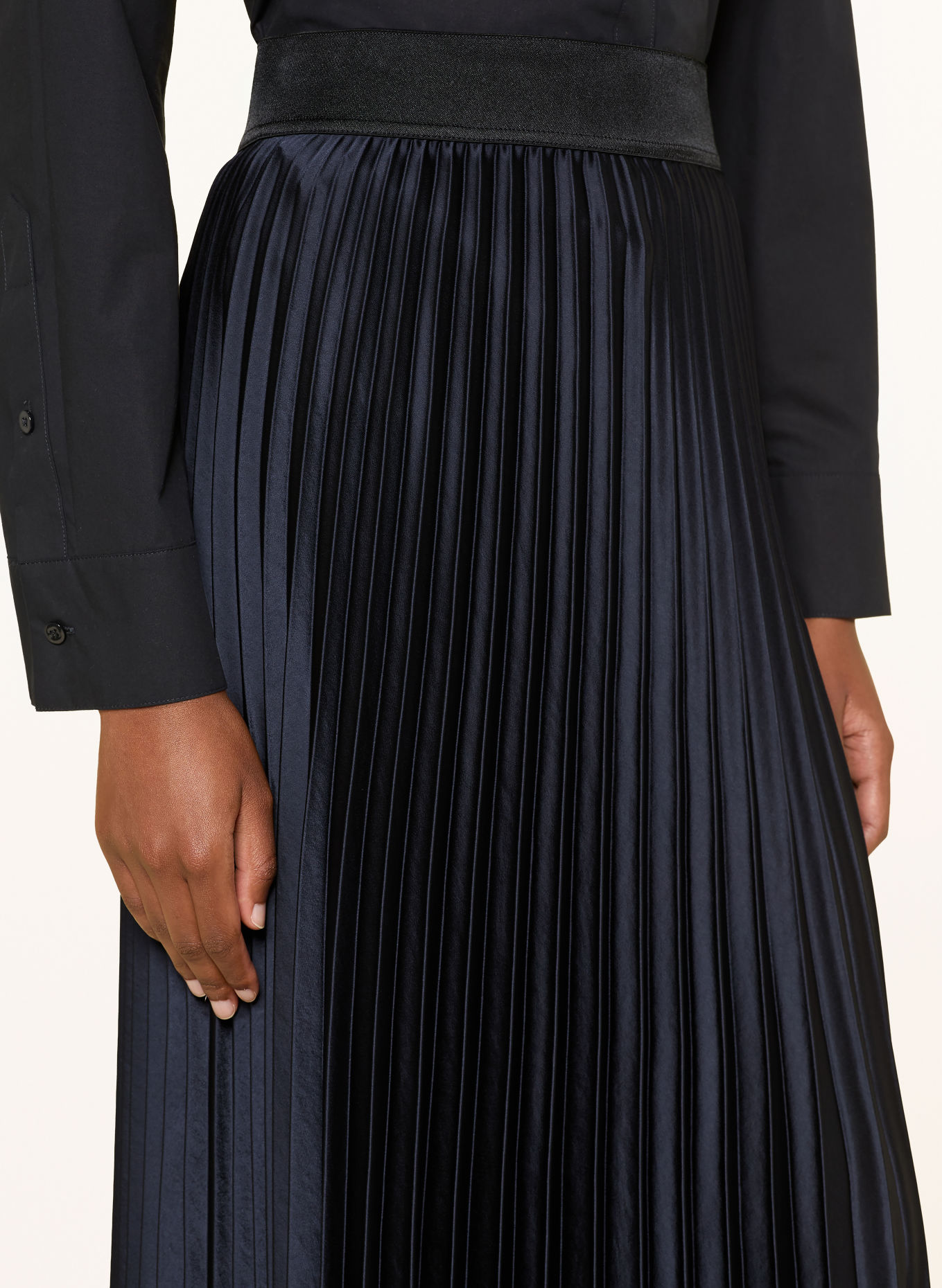 LUISA CERANO Pleated skirt: DARK BLUE