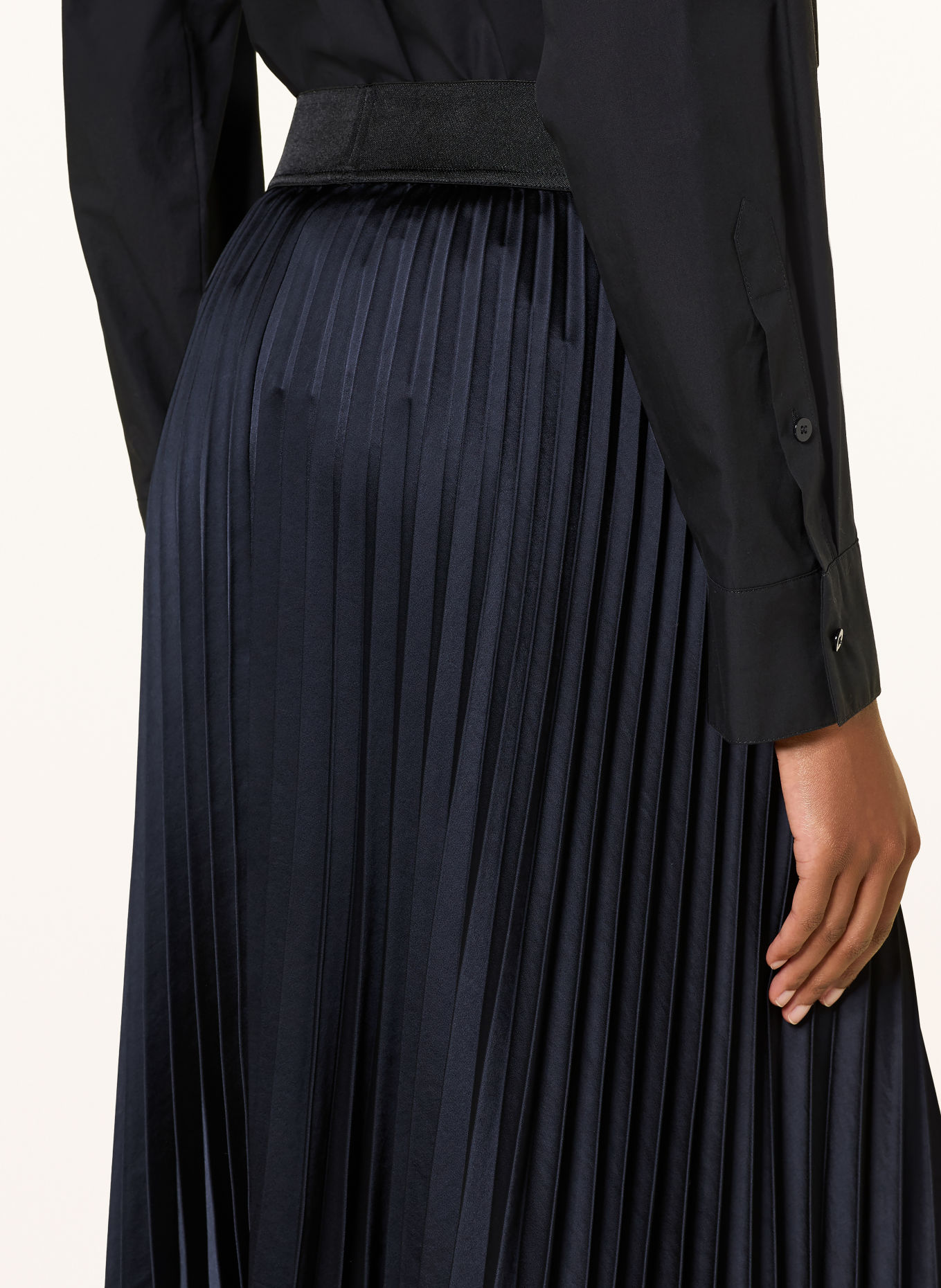 LUISA CERANO Pleated skirt: DARK BLUE