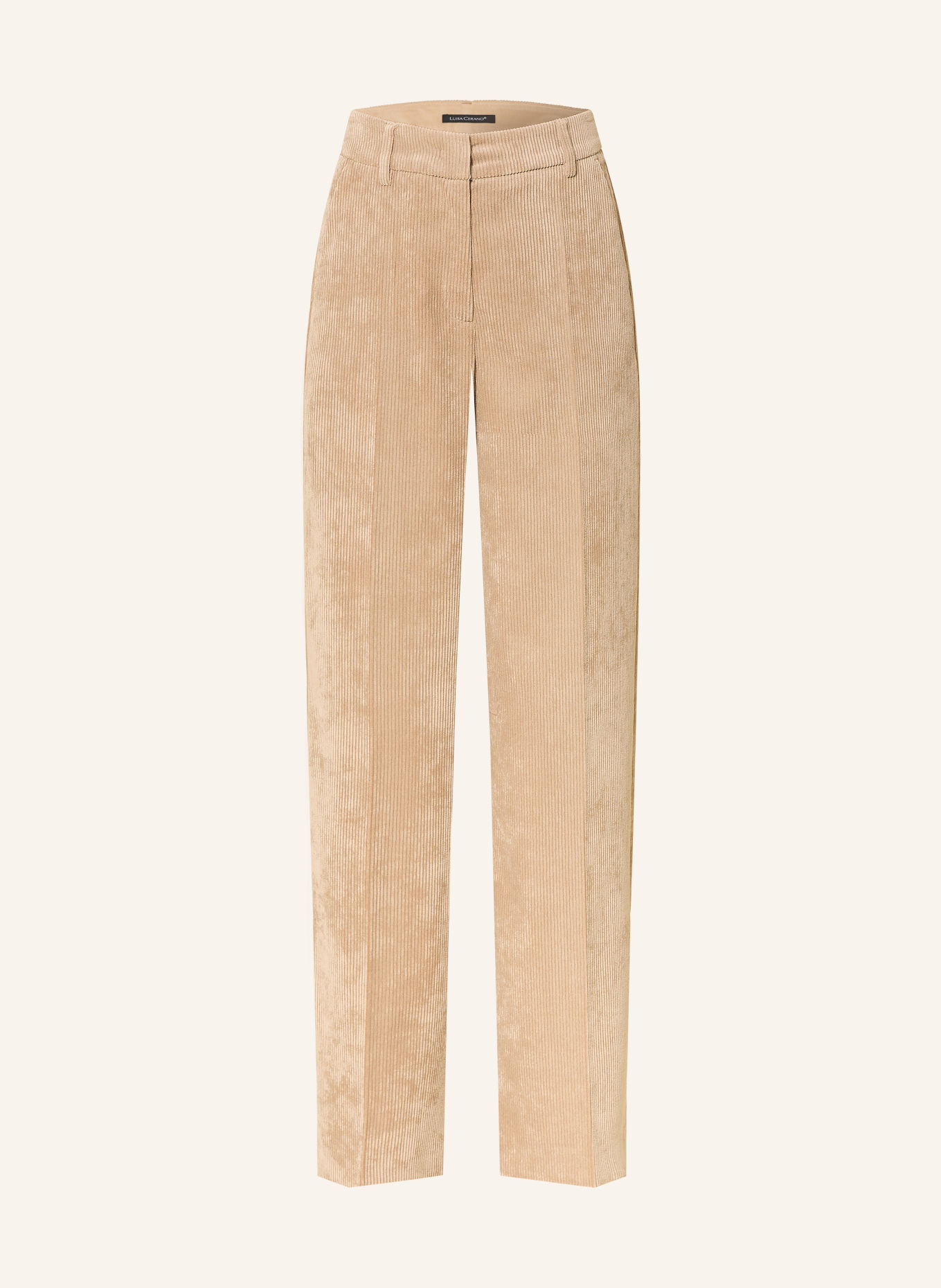 LUISA CERANO Corduroy wide-leg trousers: BEIGE