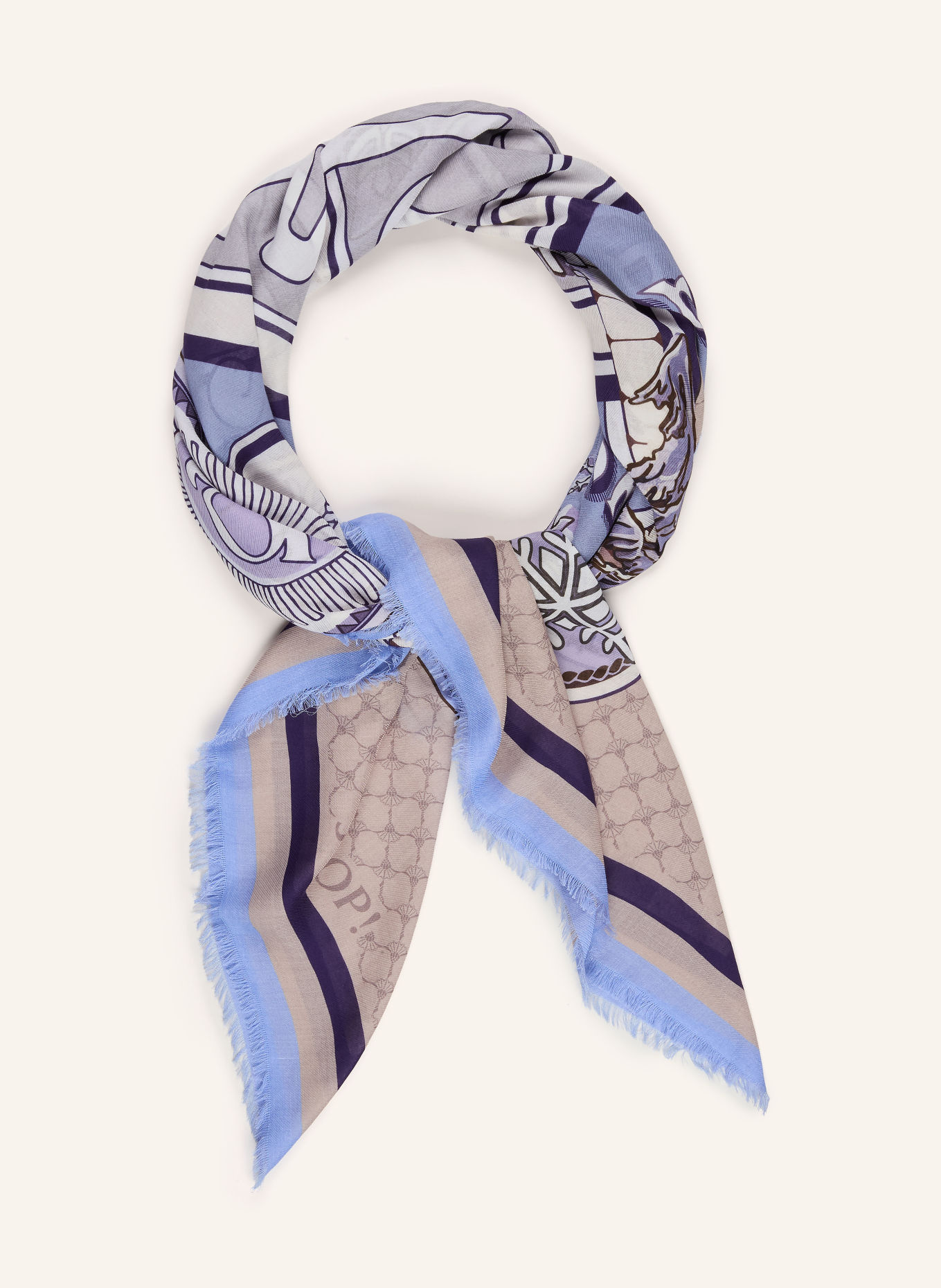 JOOP! Halsdoek AMANDA: BEIGE / PAARS / LICHTBLAUW