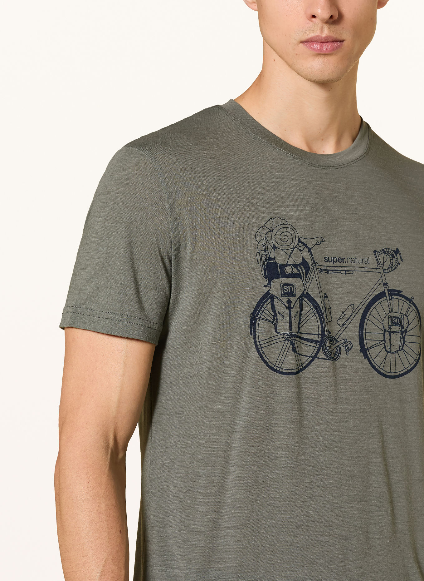 super.natural Funktions-T-shirt WONDER WHEEL: GRØN / MØRKEBLÅ