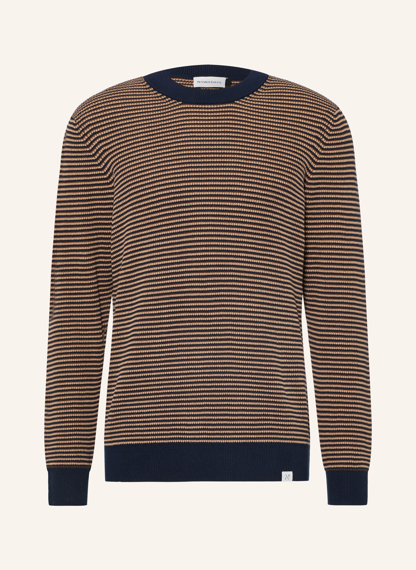 NOWADAYS Trui: DONKERBLAUW / MARRON FONCÉ / BEIGE