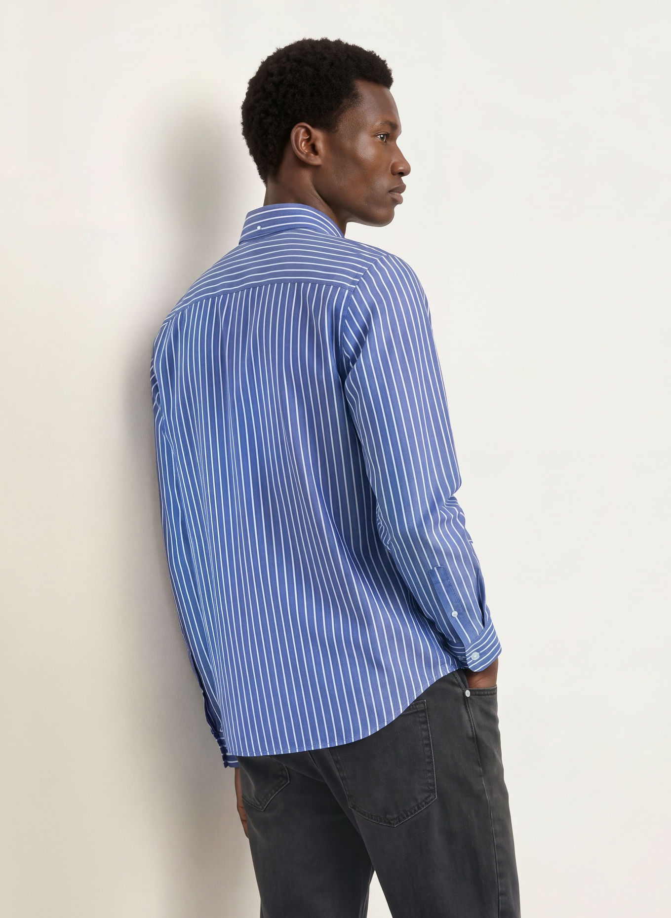 NOWADAYS Overhemd Comfort Fit: BLAUW / WIT