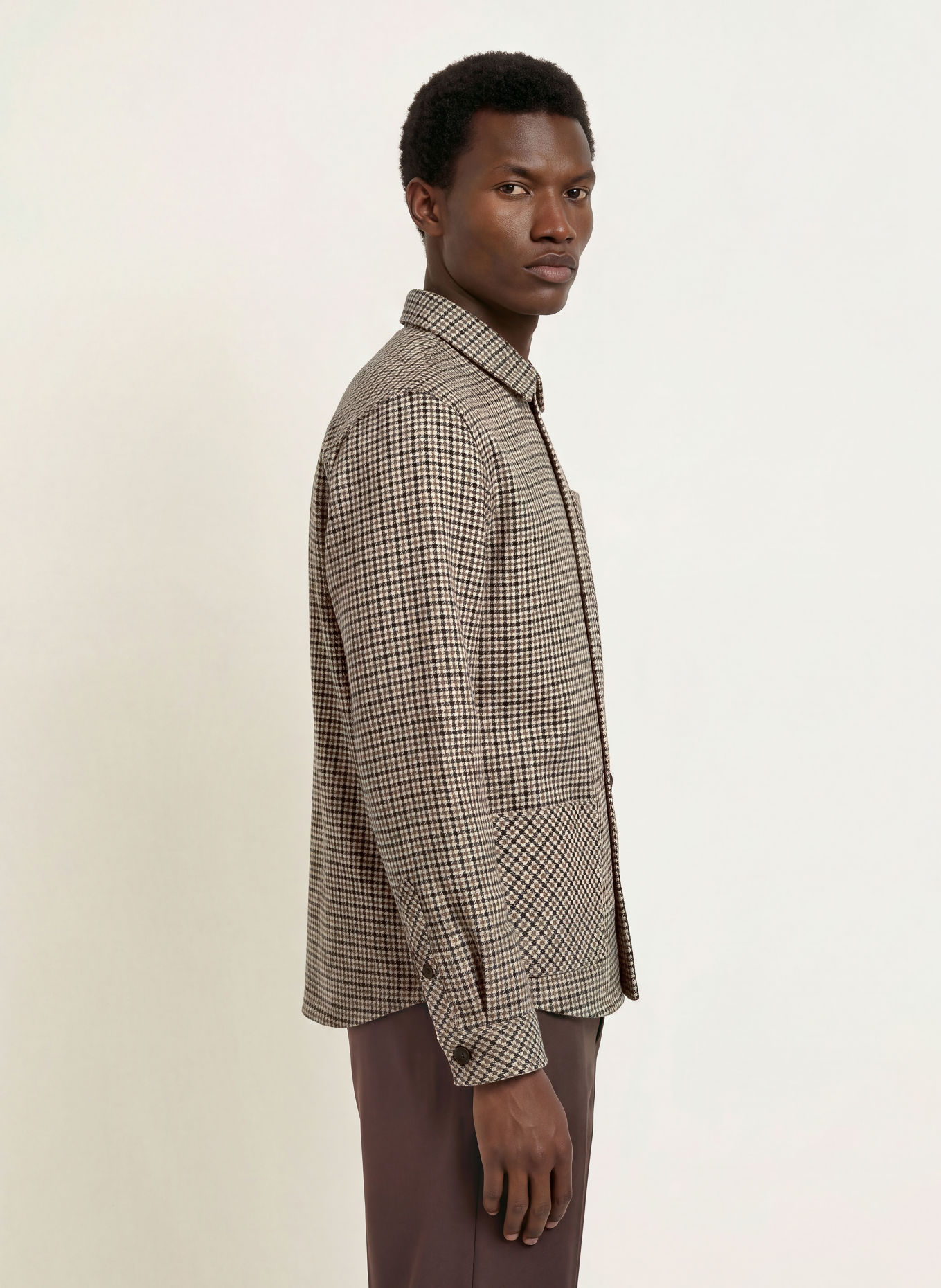 NOWADAYS Surchemise: MARRON / BEIGE / NOIR