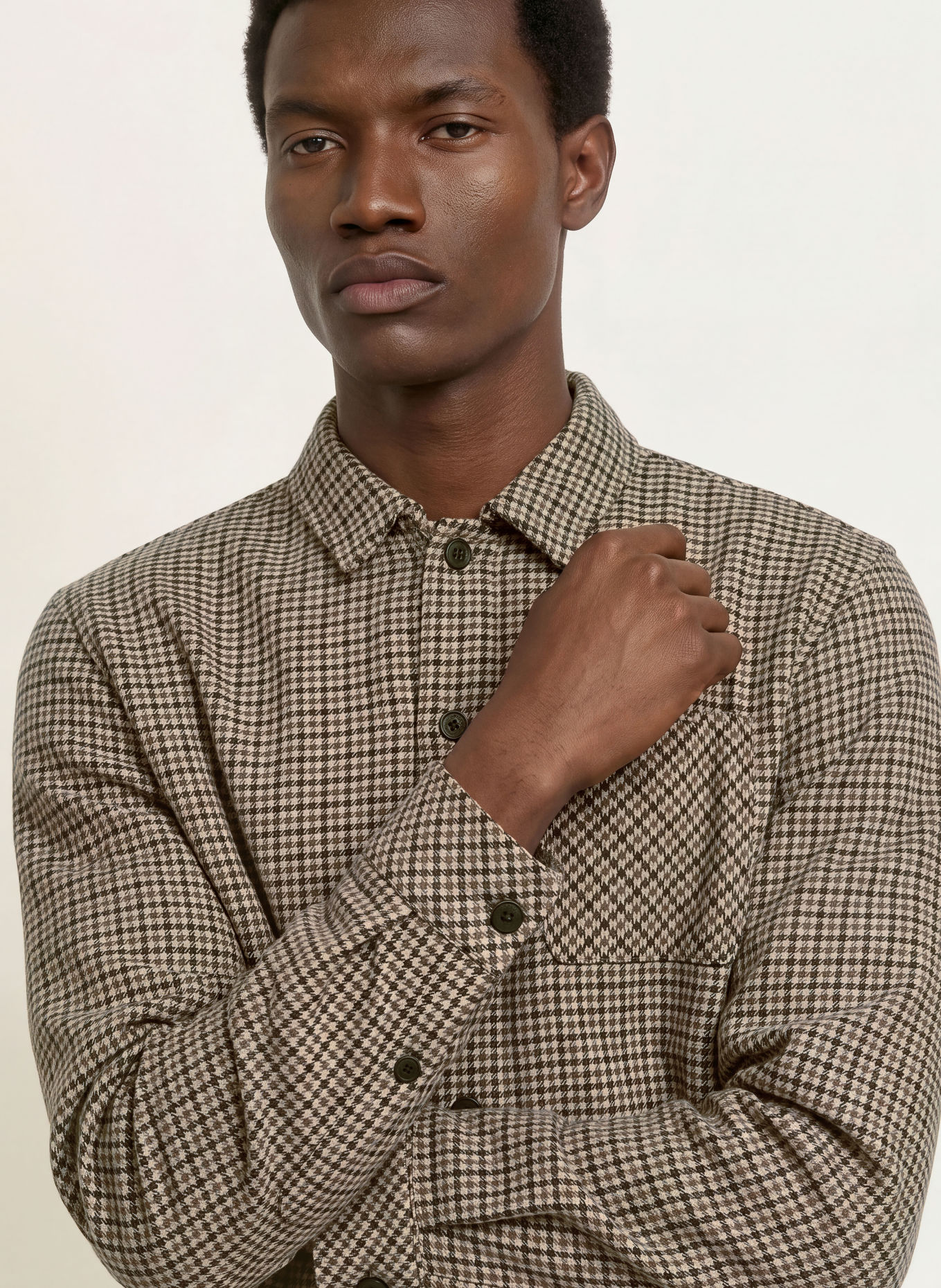 NOWADAYS Surchemise: MARRON / BEIGE / NOIR