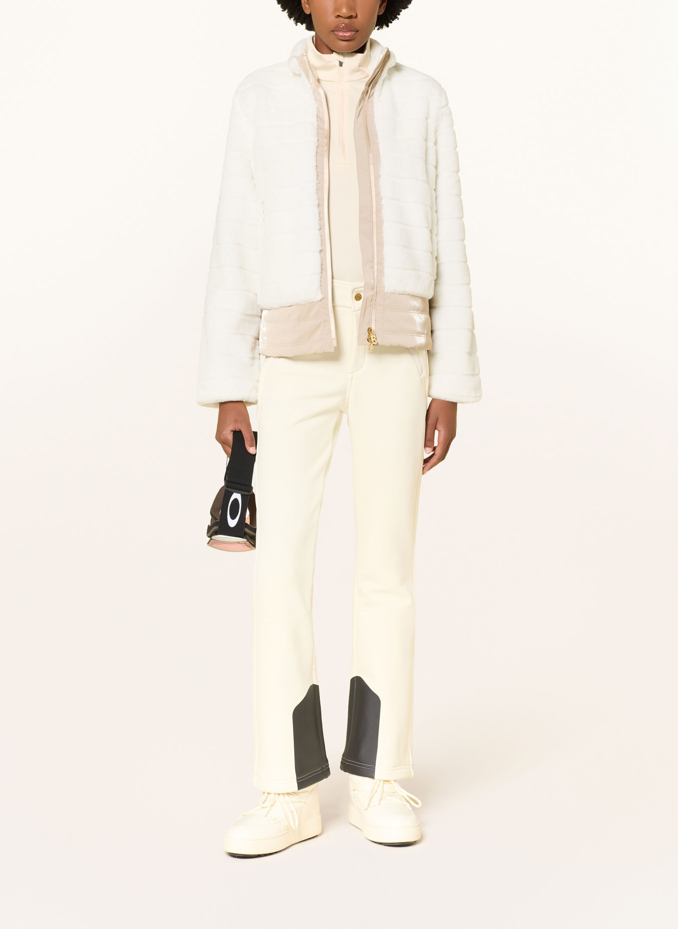 BOGNER VALESCA Fleece Jacket: WHITE / BEIGE