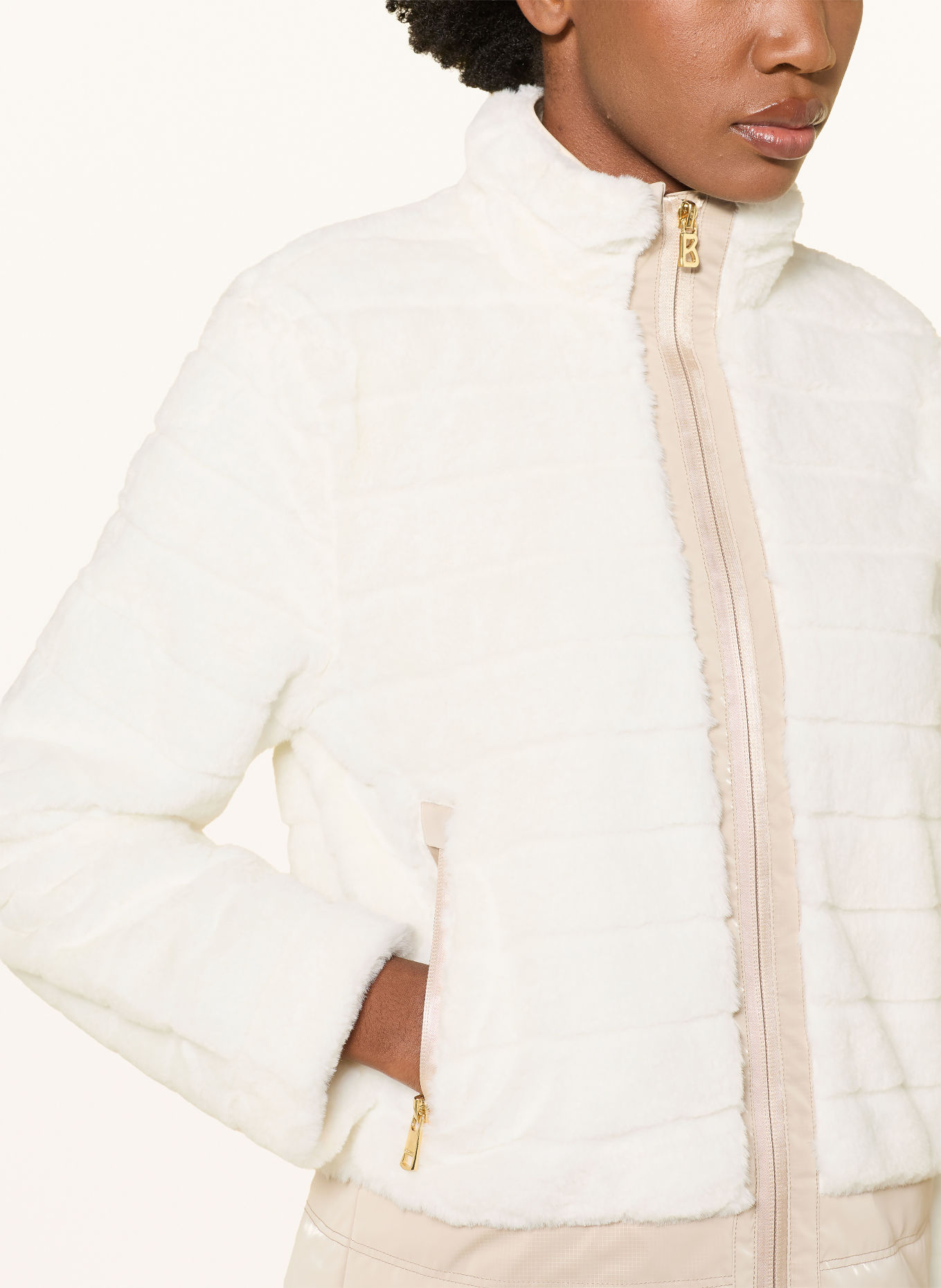 BOGNER VALESCA Fleece Jacket: WHITE / BEIGE