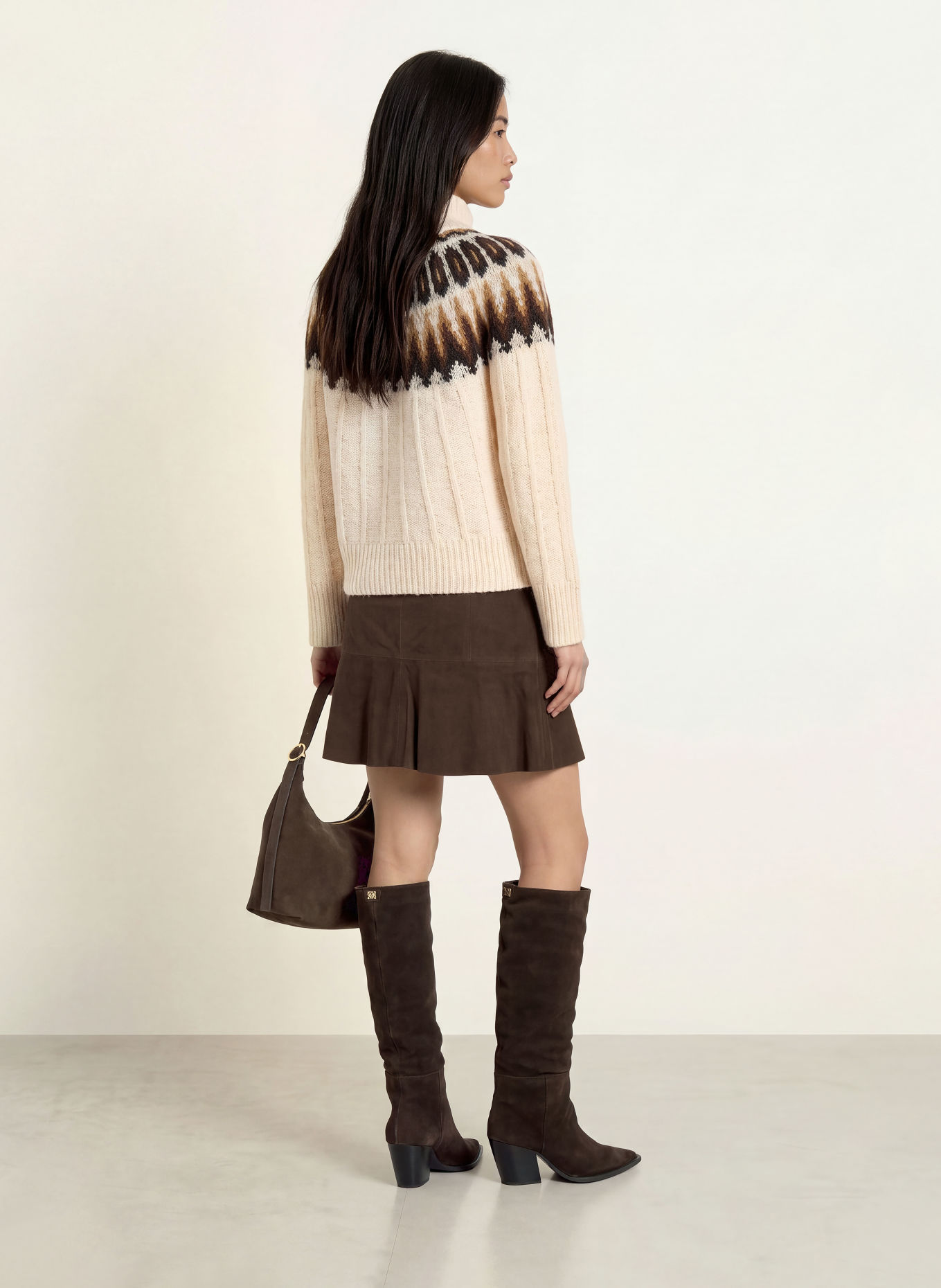 Y.A.S. Leren rok: MARRON FONCÉ