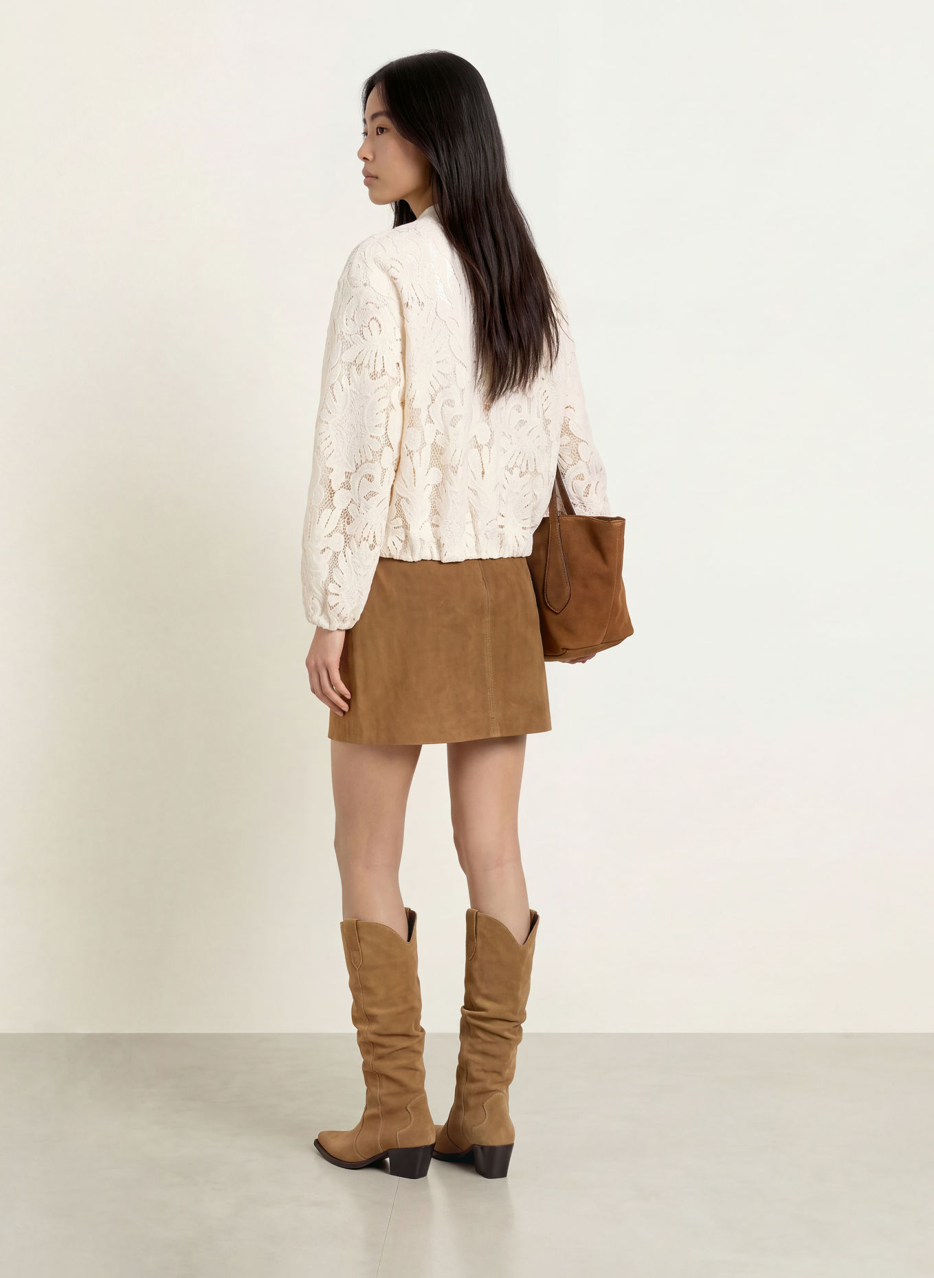 Y.A.S. Kanten blouson: CRÈME