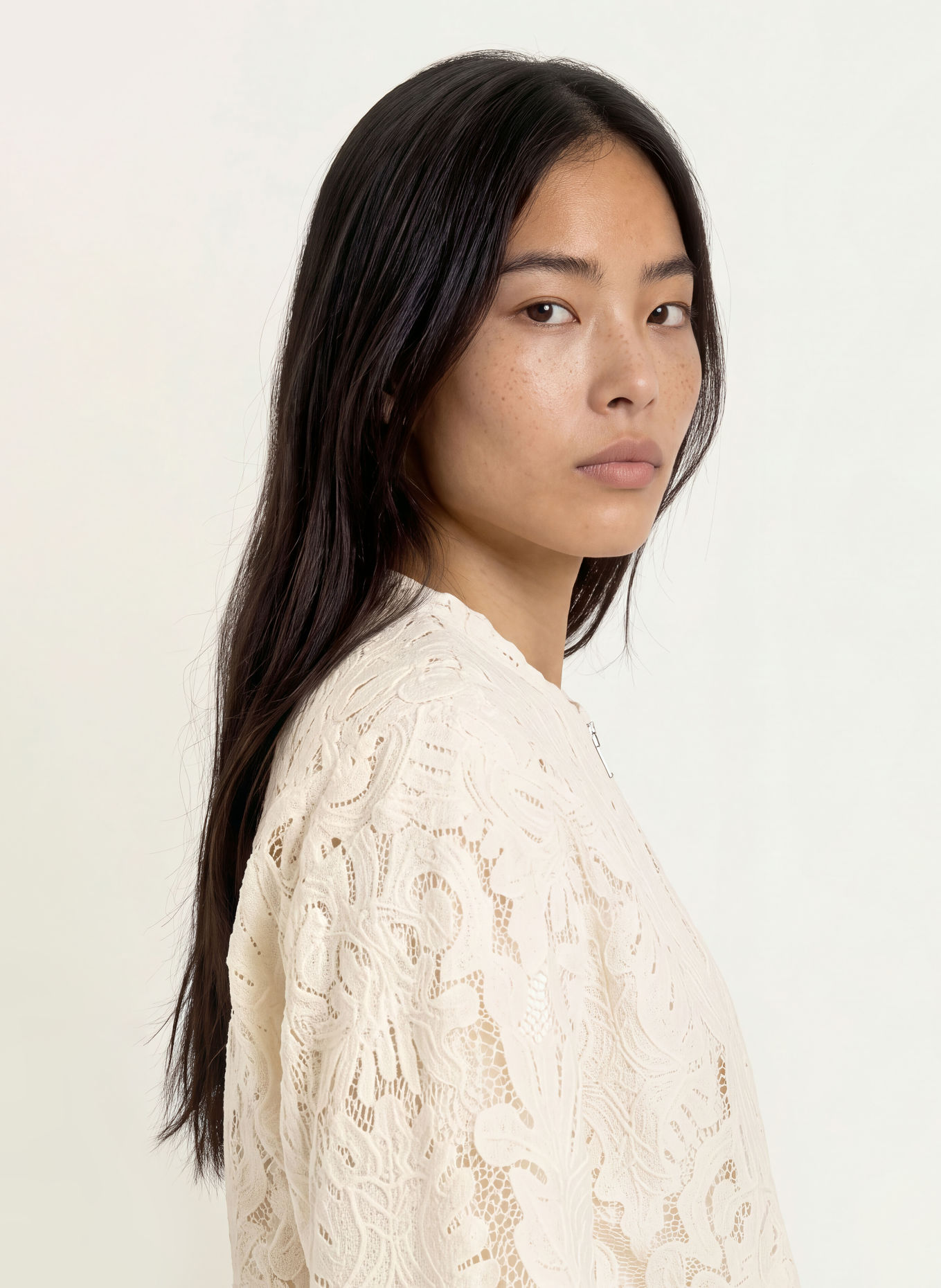 Y.A.S. Kanten blouson: CRÈME