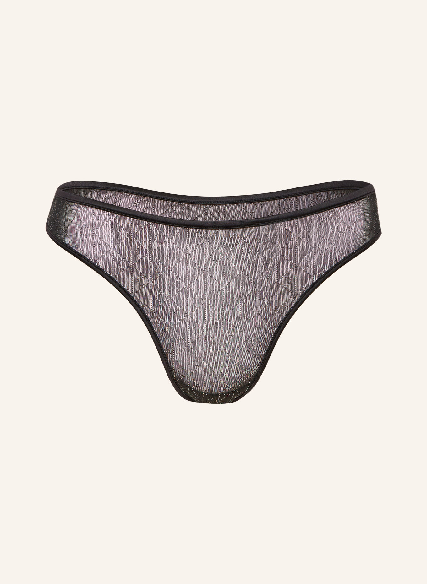 Calvin Klein String MINIMALIST EMBLEM met sierstenen: ZWART
